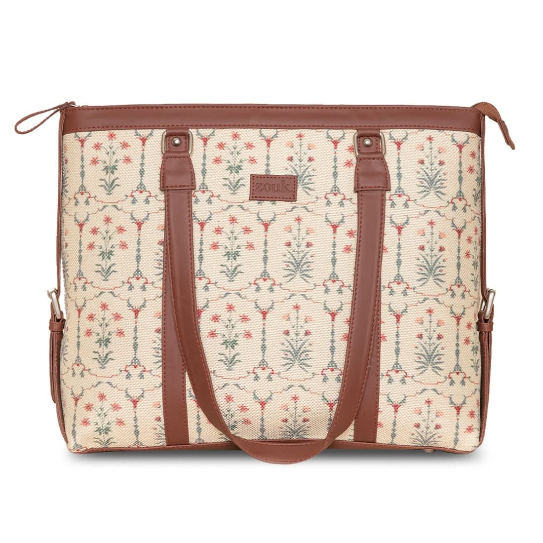 ZOUK Office Bag | Stylish Bags for Office Use | Laptop Bag 15.6 inch | Stylish Tote for Office Use | Purse for Women | Vegan Leather Handbag | Daily & Travel Use | Taj Nakashi