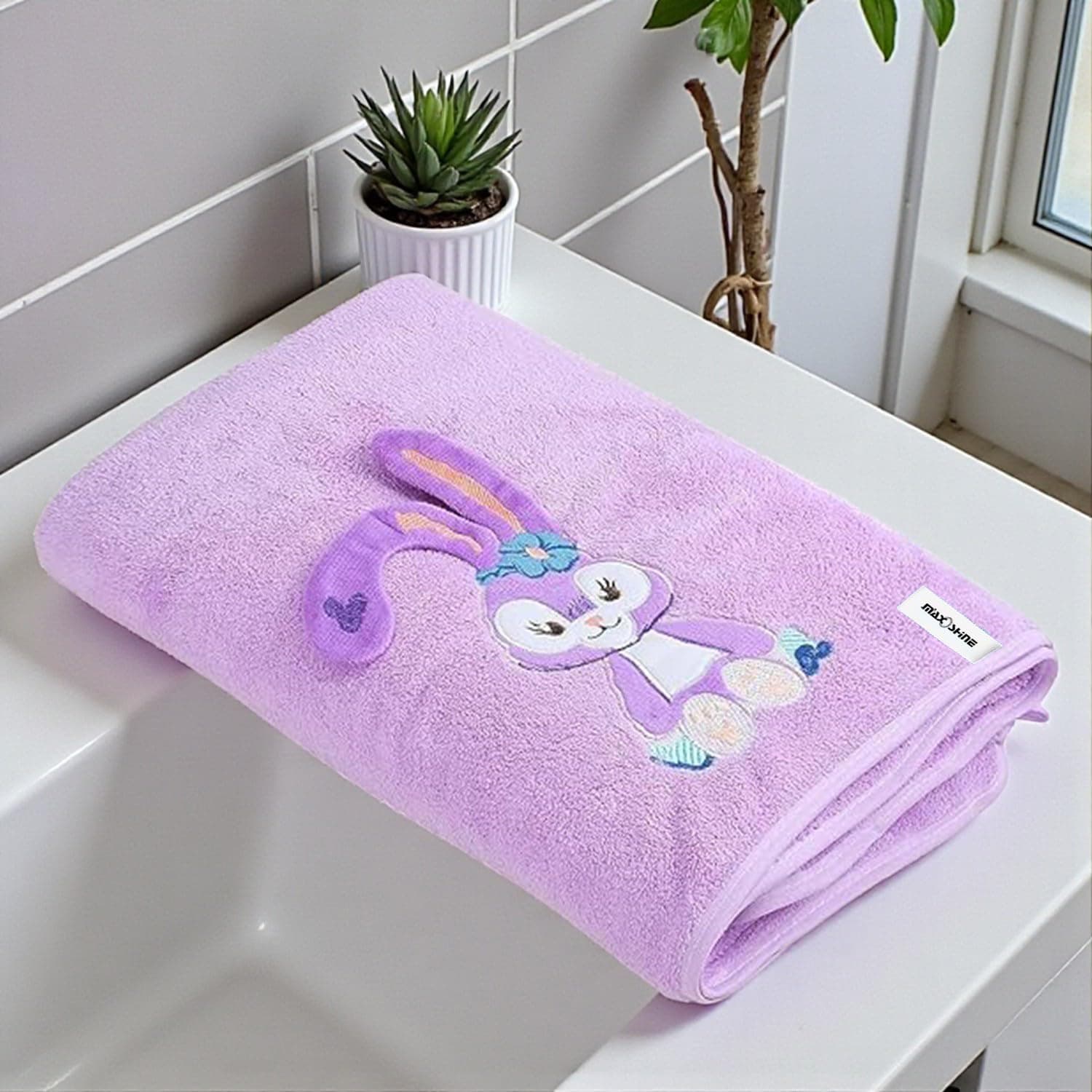 MAXOSHINE Microfiber Kids Bath Towels Quick Dry Super Absorbent Super Soft Bath Towel for Babies Toddler-Baby Towel for Boys and Girls (Purple, Pack of 1)