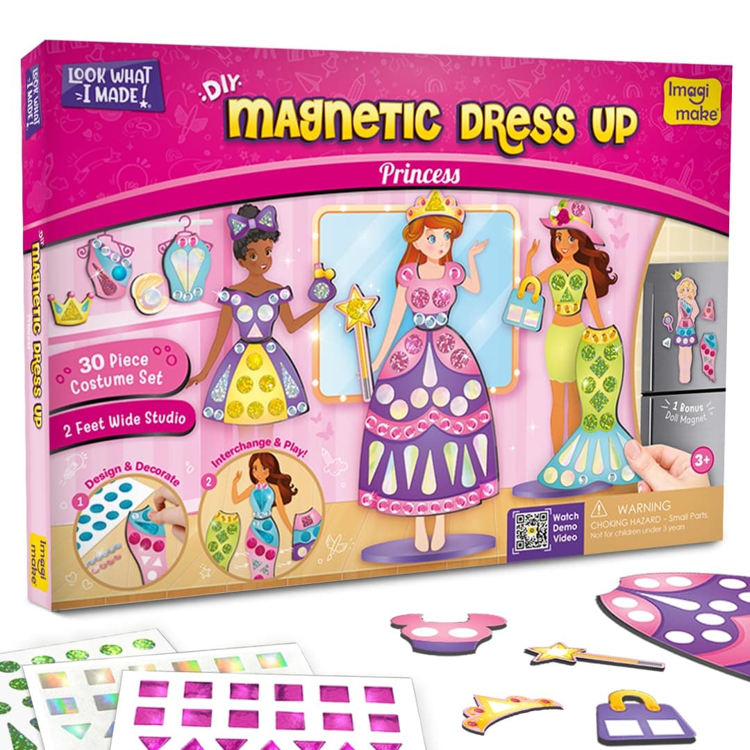 Imagimake DIY Magnetic Dress-Up Princess | Pretend Play for Girls Age 3+