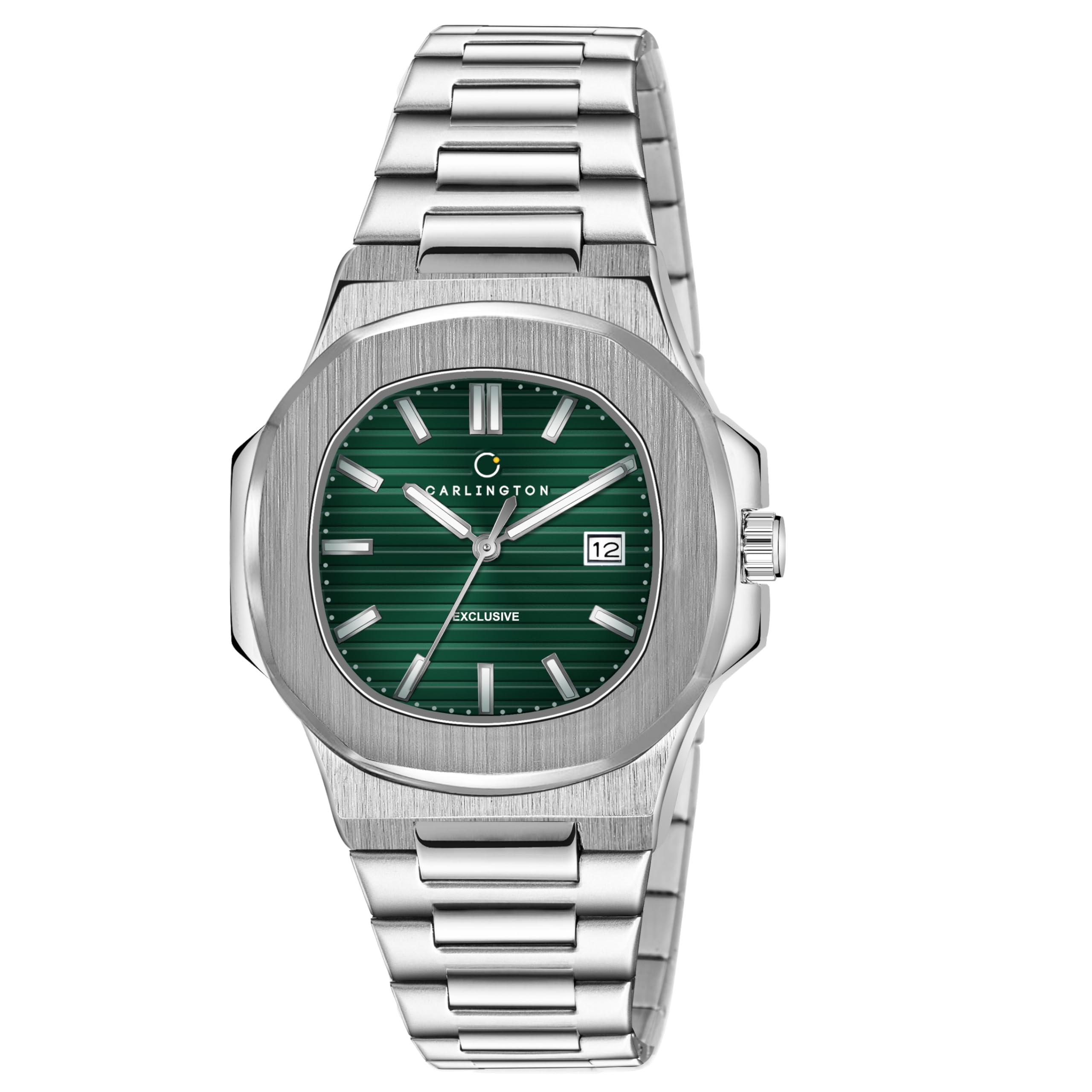 Carlington Stainless Steel Analog Wrist Watches for Men-Ct 8822 (Green)