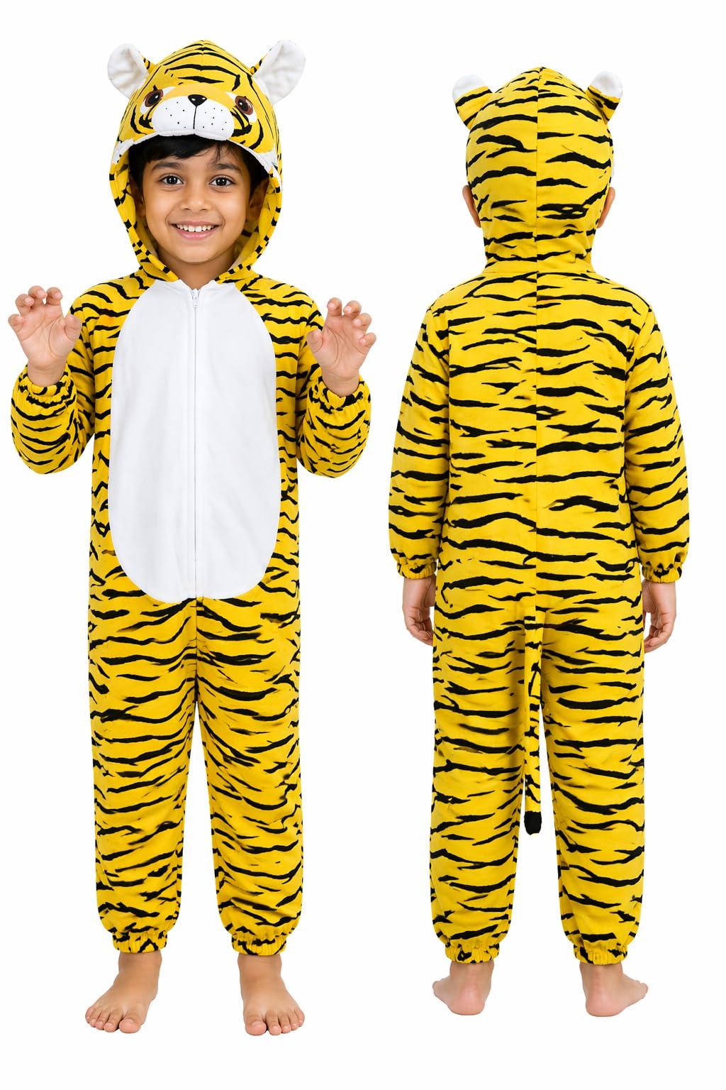 Rudra Fancy Dress animal costumes for kids animal dress for boys & girls fancy dress competition school events function for age group 3 to 8 yrs (A - Tiger Costumes, 6-7 Years)