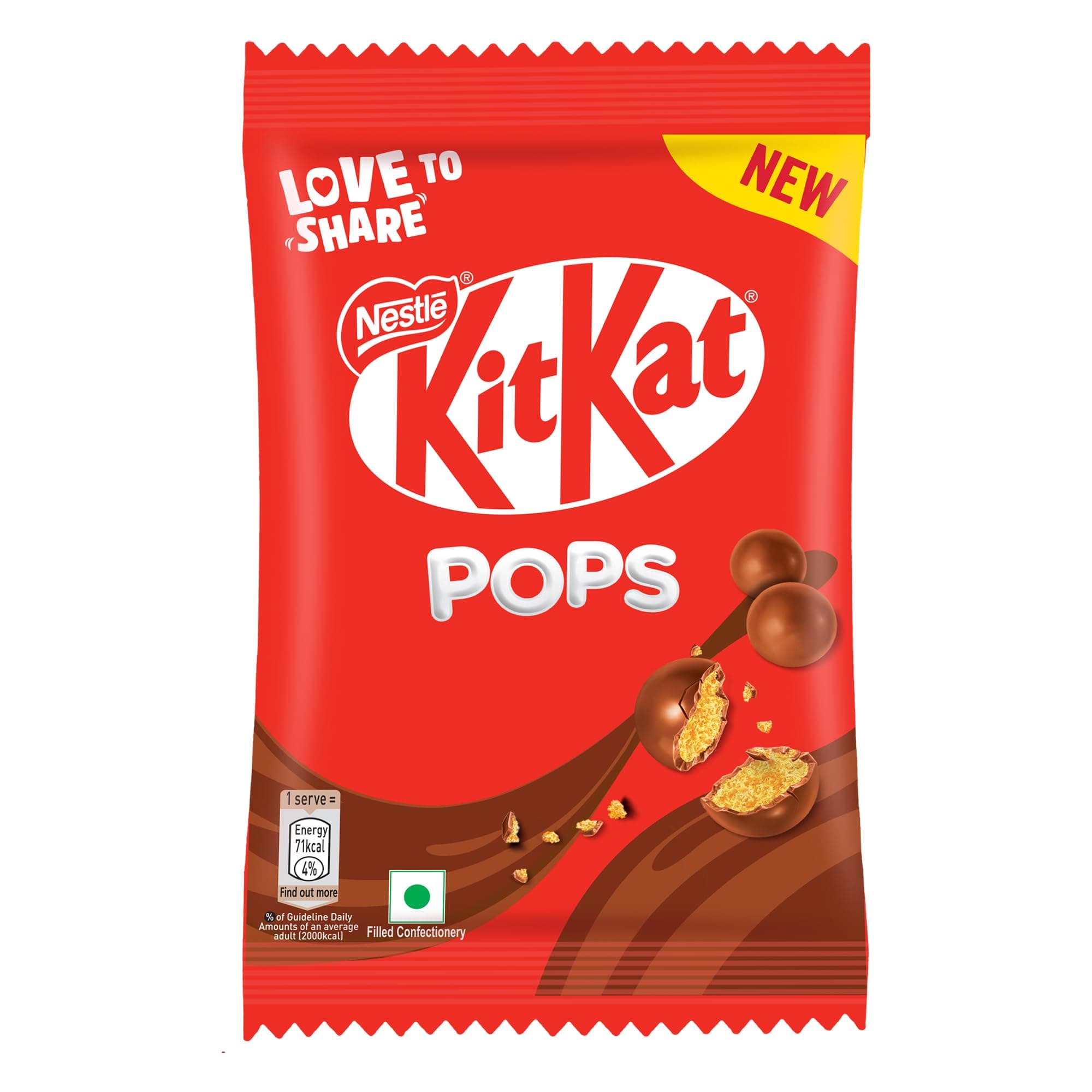 Nestlé KitKat Pops, Choco-coated Crispy cereal balls, 32 g