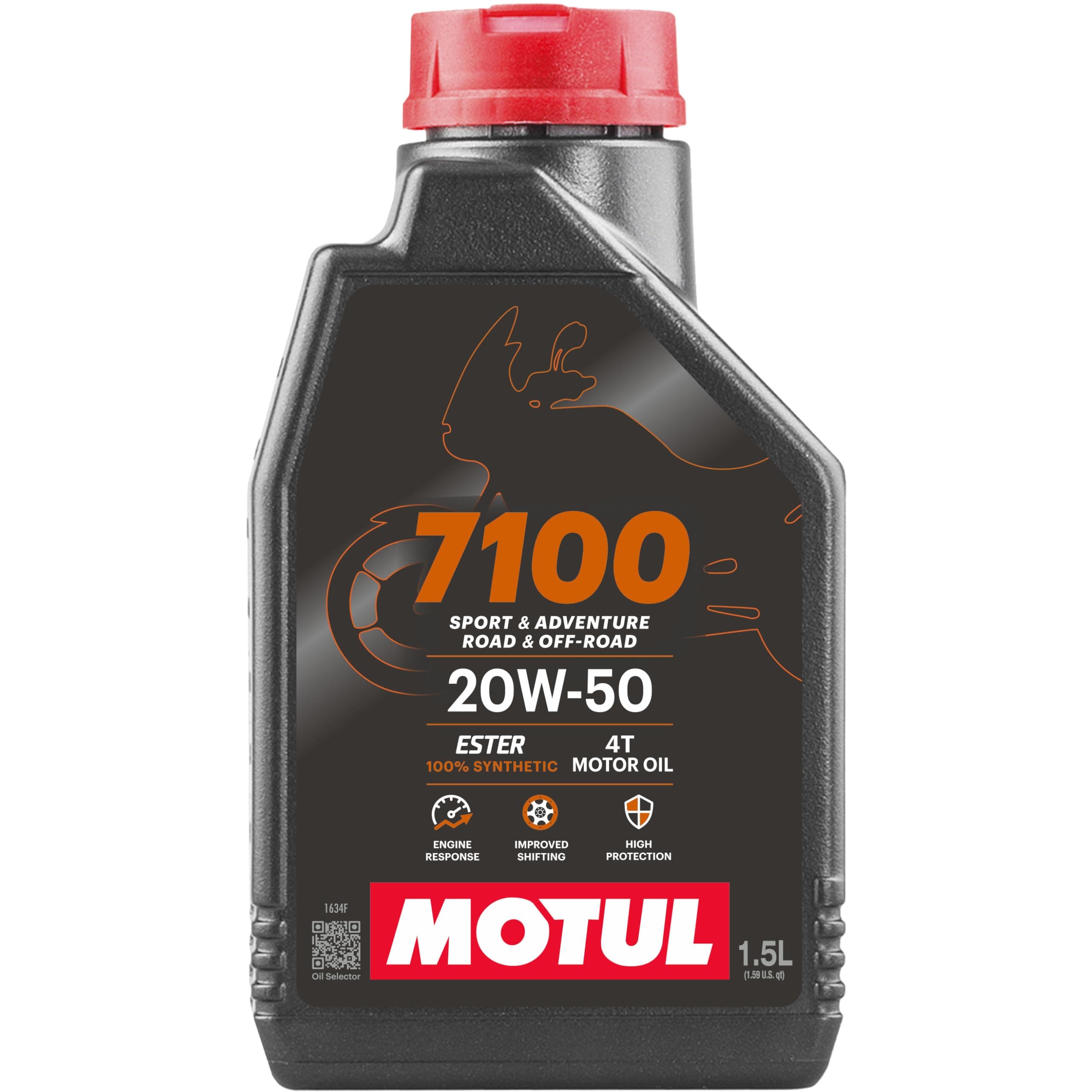 Motul 7100 4T 20W-50 Fully Synthetic Motorcycle Engine Oil – API SN Performance, Smooth Gear Shifting, Superior Engine Protection & Long-Lasting Performance, 1.5L