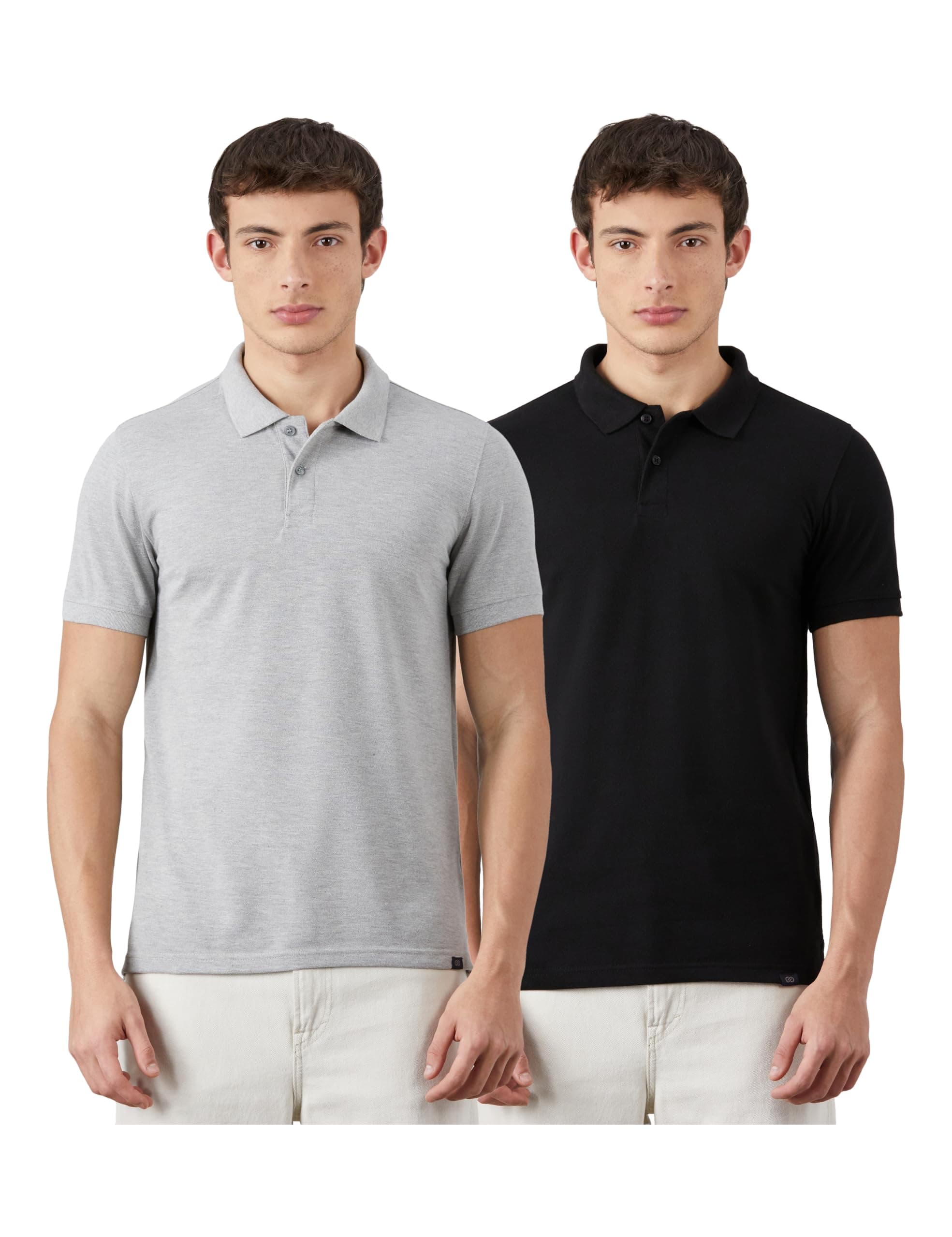 Amazon Brand - Symbol Men's Cotton Rich Solid Polo Tshirt | Collar Tshirts | Half Sleeves | Plain-Regular Fit (Available in Plus Size and Combo Pack of 2)