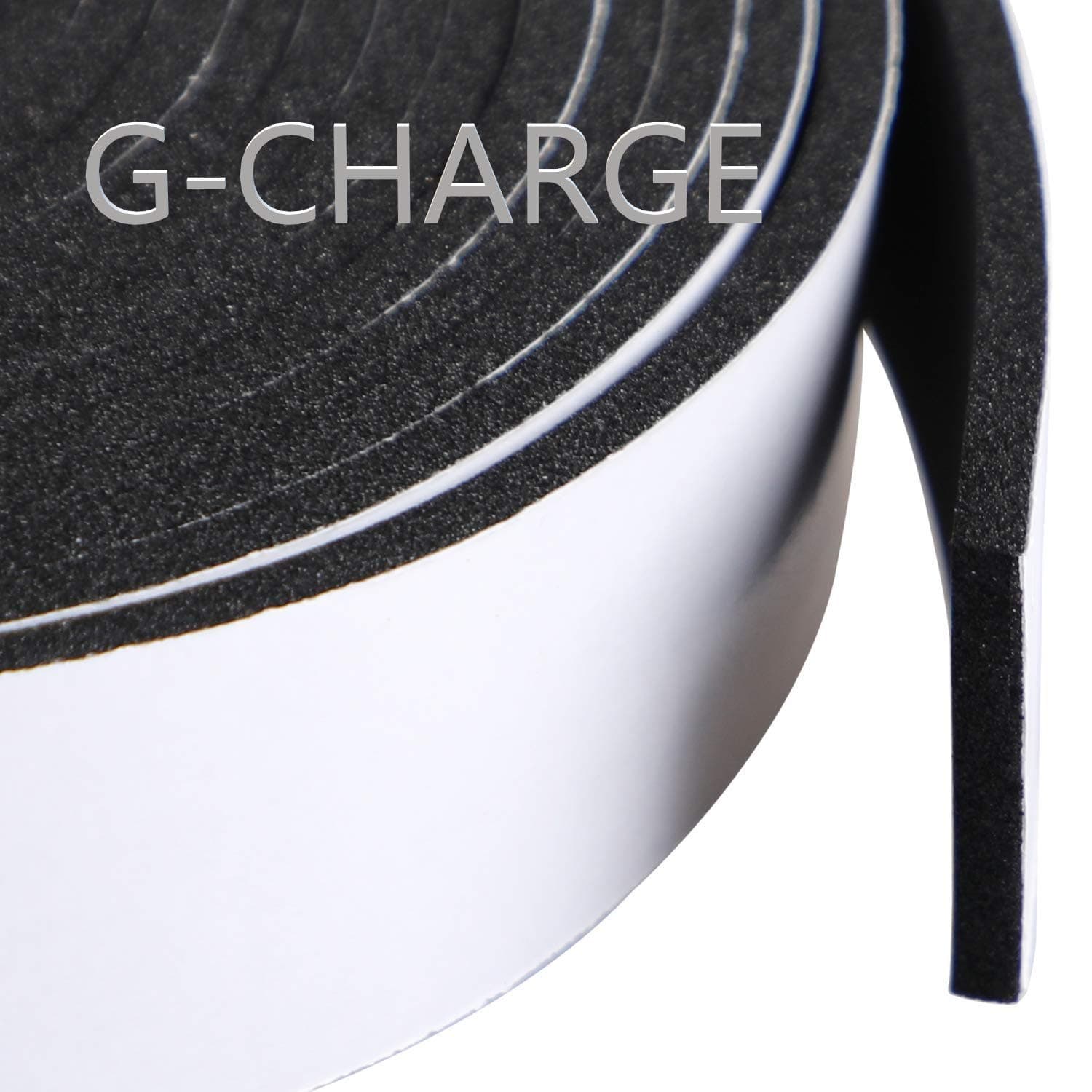 G-Charge Single Side High Density Self Adhesive Foam Seal Tape, Weather Stripping Doors and Window Insulation Soundproofing (24mm x 6mm x 5 Meter, Black)