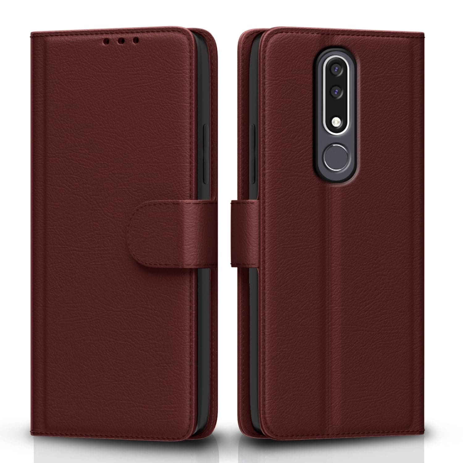 Pikkme Flip Cover for Nokia | Leather Finish | Shockproof with Card Pockets & Wallet Stand | Ultimate Protection Case(Brown)