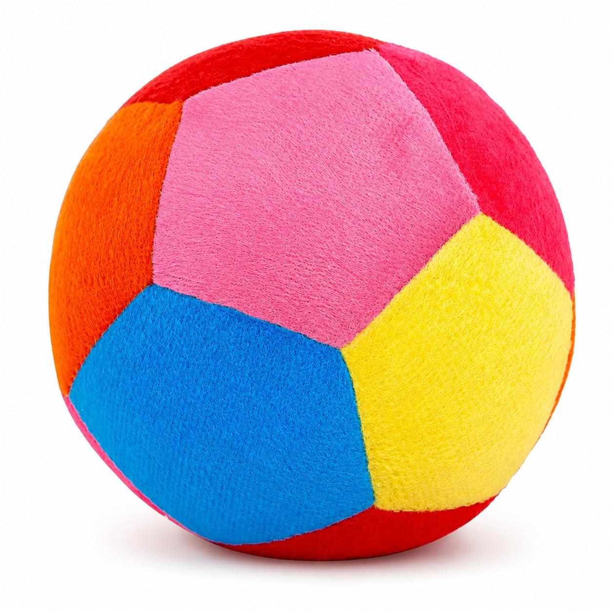 DearJoy Baby Soft Ball Toy Figure with Rattle Sound - Multicolour