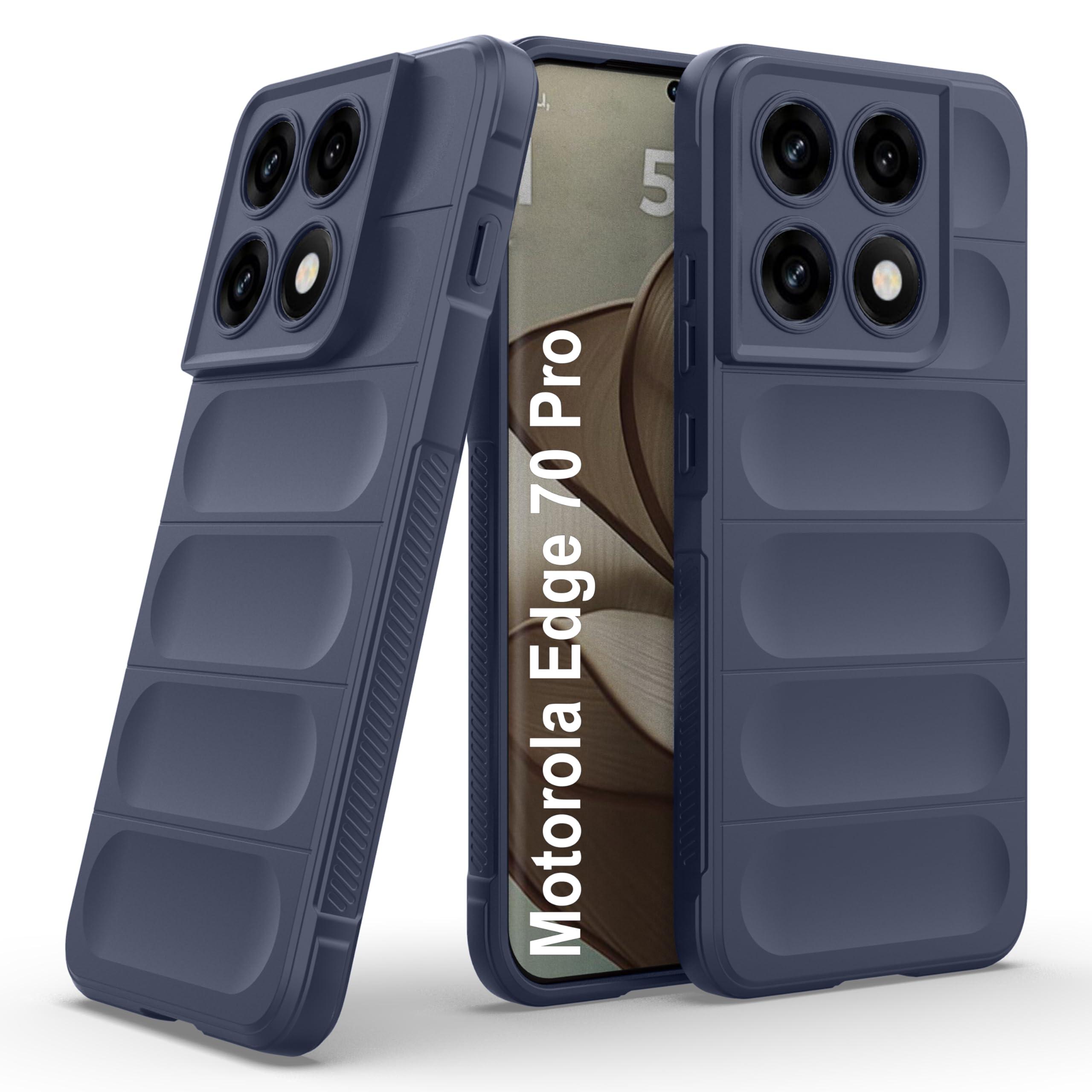 Zapcase Back Case Cover for Motorola Edge 70 Pro | Compatible for Motorola Edge 70 Pro Back Cover | Liquid Silicon Magic Case with Camera Protection | Sapphire