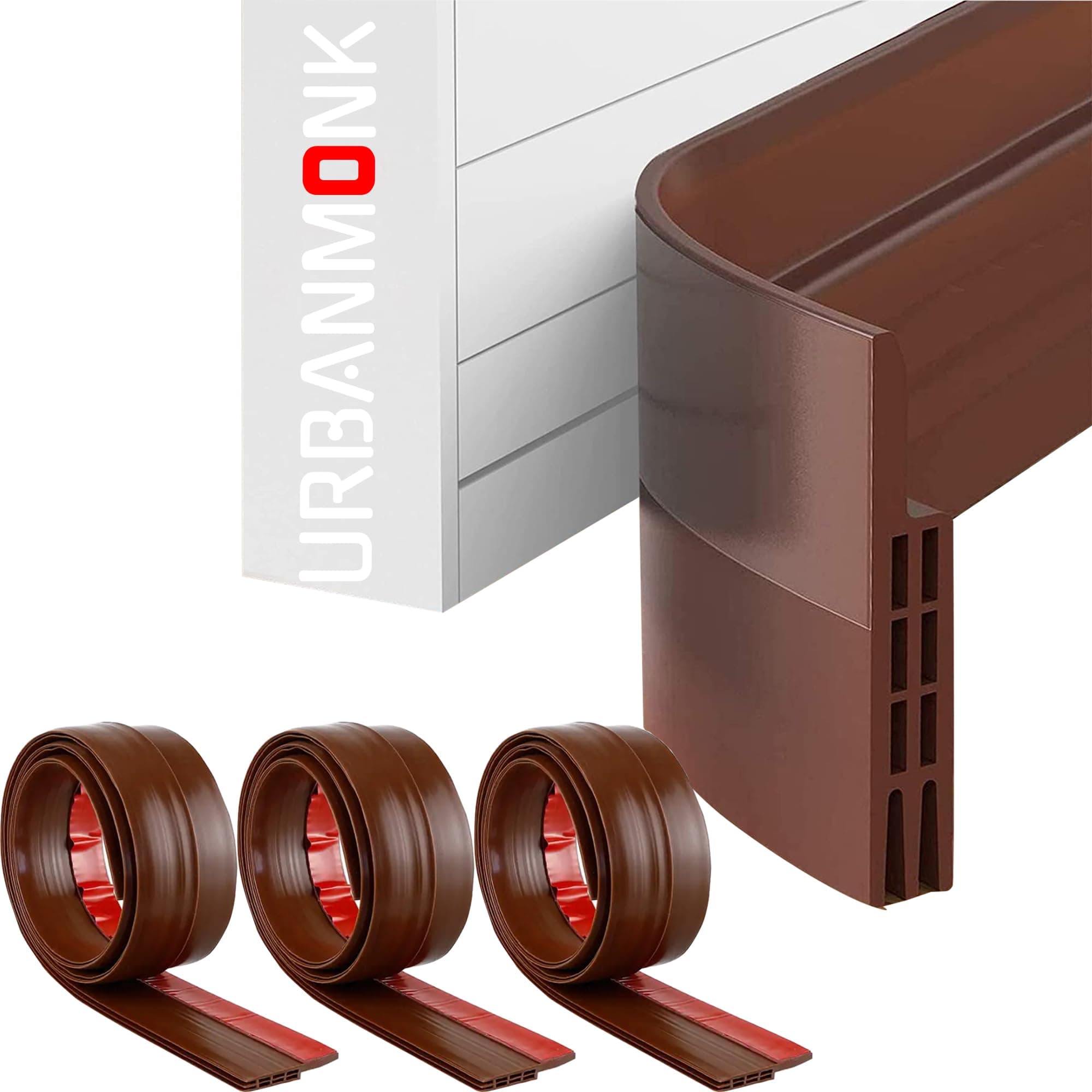 URBANMONK 3-Pack Silicon Door Bottom Sealing Strip Rubber | Under Door Gap Filler Strip Rubber | Doors Gap Sealing Strip, Doors Sealer from Cockroach, Insect, Bugs, Door Seal Strip Air & Dust 39 Inch