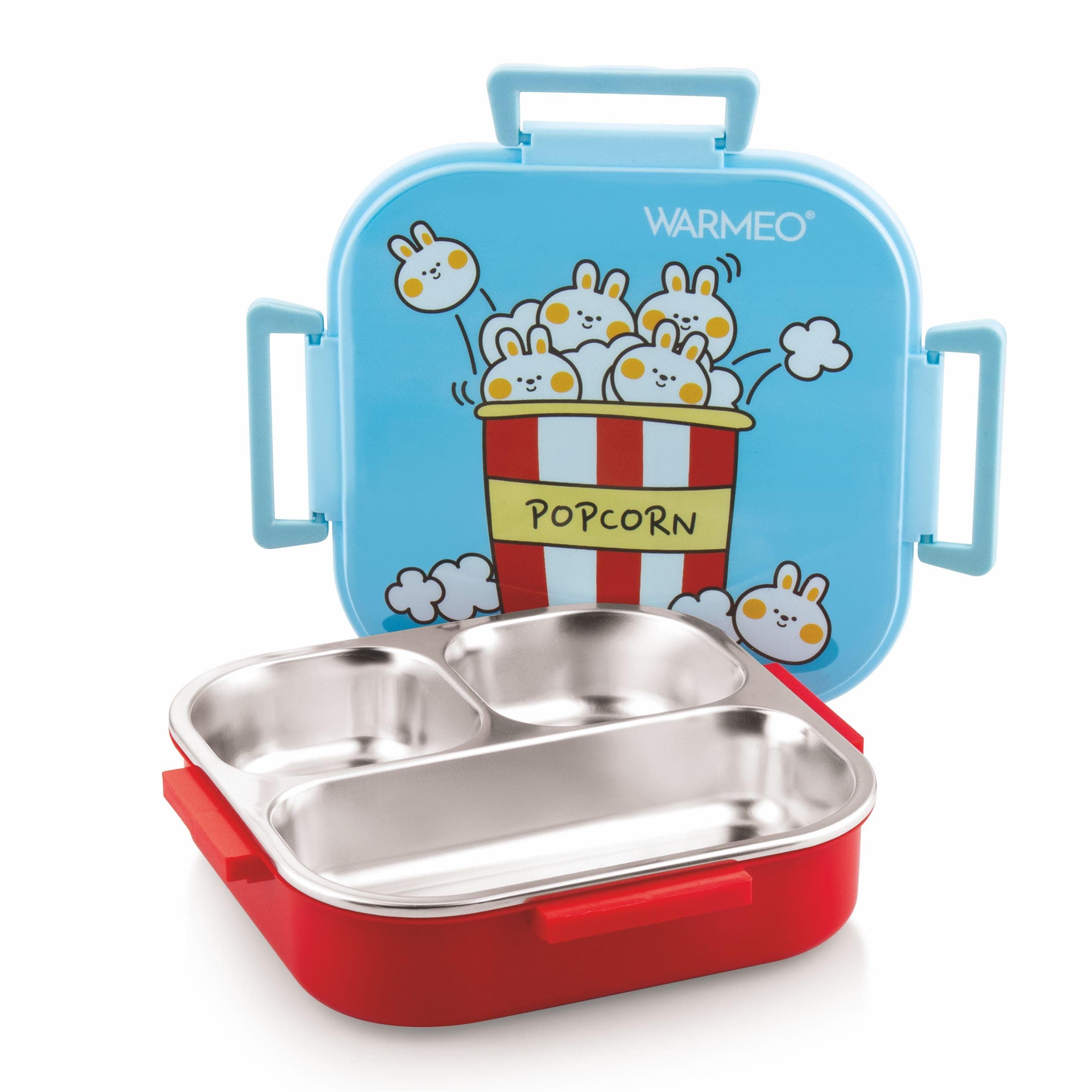 WARMEO Jerry Insulated Lunch Box with Three Compartment BPA Free, Kids Lunch Box,Food Grade Ideal for School, Picnic, Office & Outdoor - 500ml Popcorn, Stainless Steel
