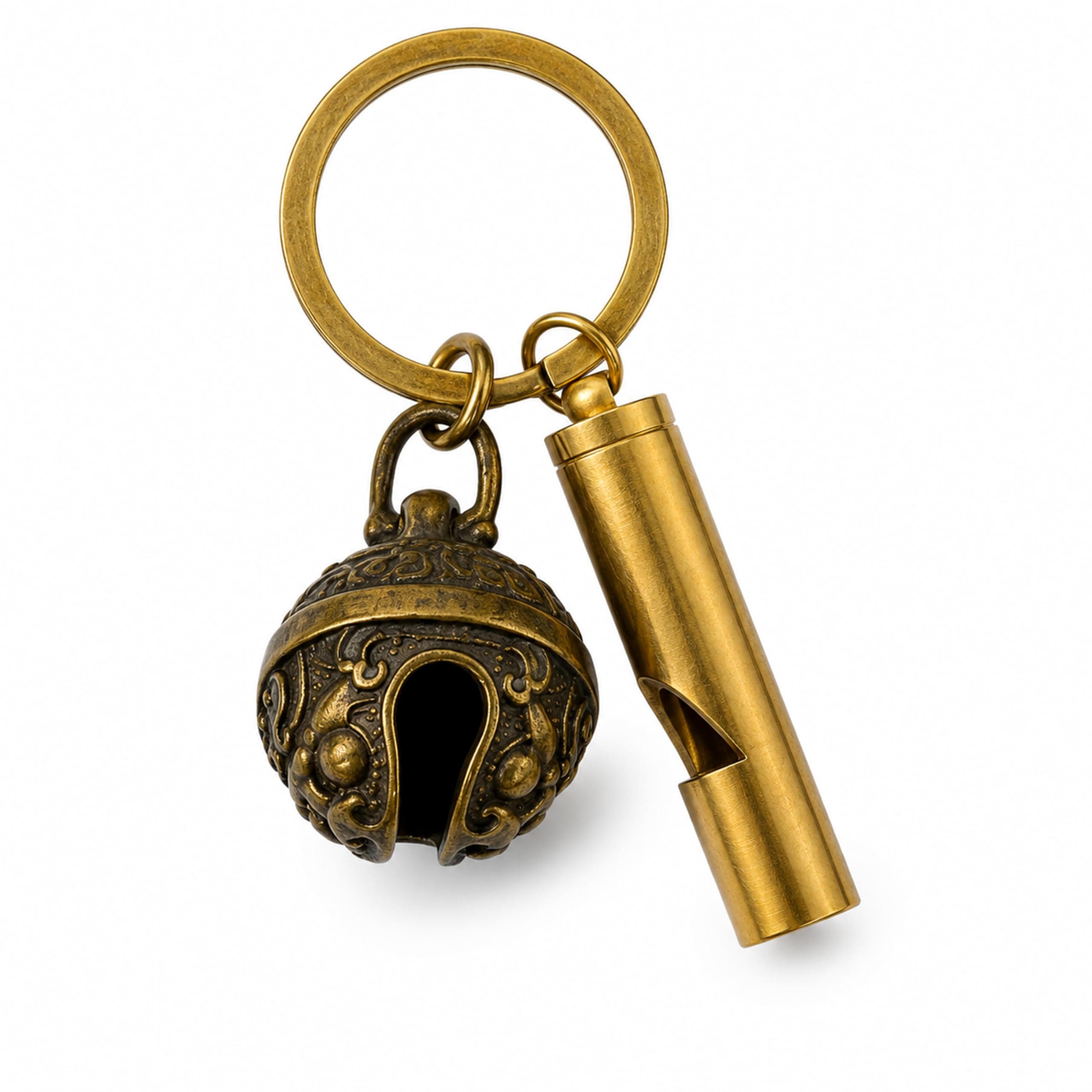 Storite Metal Keychain for Men & Women | Premium Decorative Key Ring | Stylish Key Holder for Car, Bike, Home & Office Keys (Ghngroo Bell Whistle)