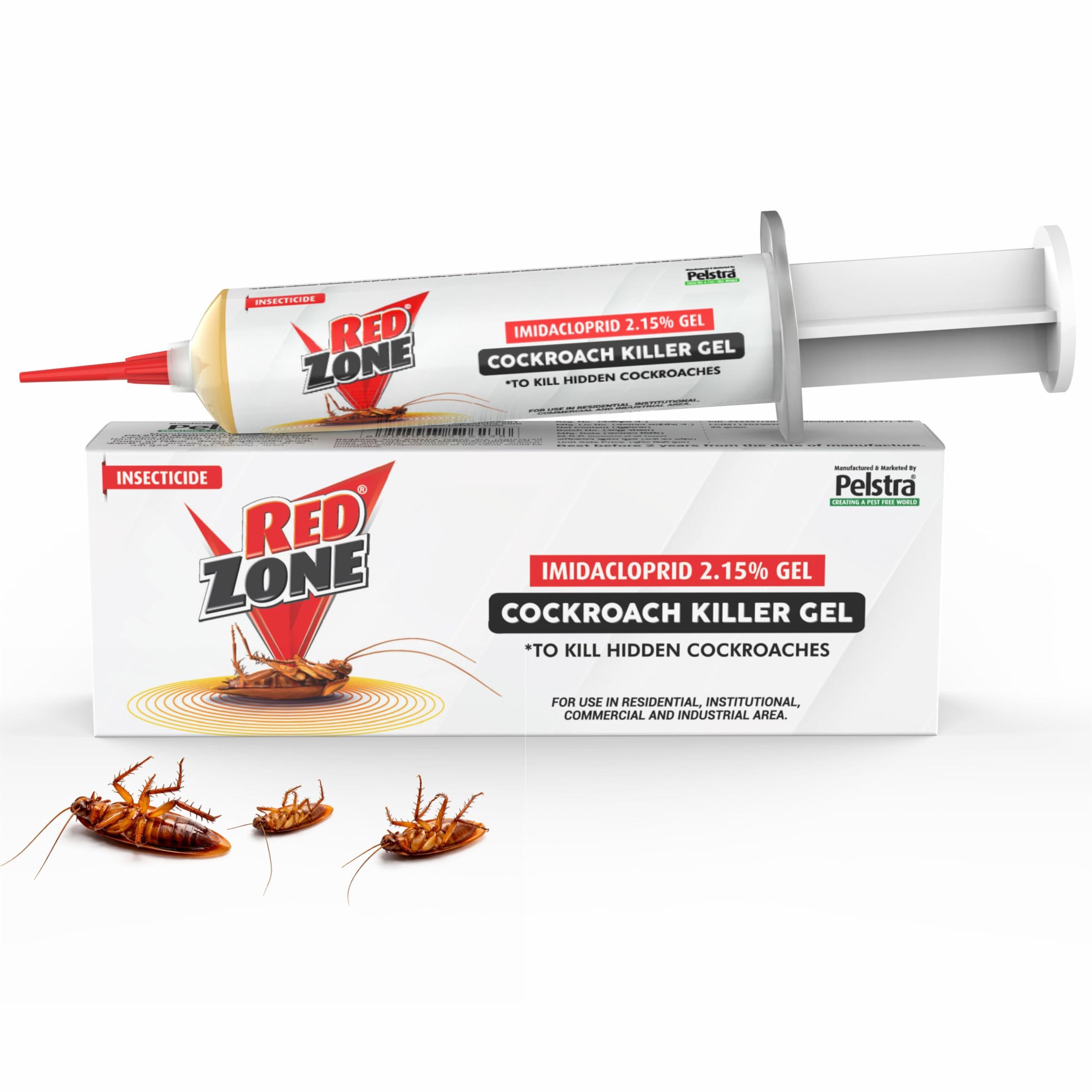 REDZONE Anti Roach Gel Cockroach Killer - Strong & Most Effective Long-Lasting Cockroach Gel for Home, Kitchen & Office, Eco-Friendly, Easy to Use, Fragrance Free, (35g, Pack of 1)