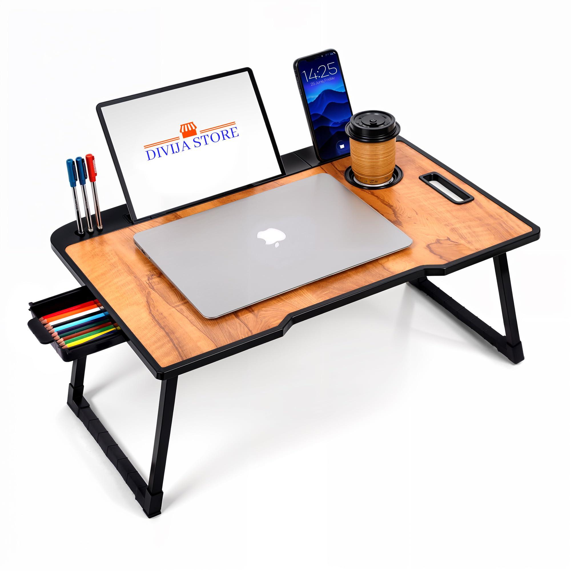 Mota Barman Study Table Bed Table Premium Laptop Table/Foldable and Portable Wooden/Writing Desk for Office/Home/School (Wood Cotted)