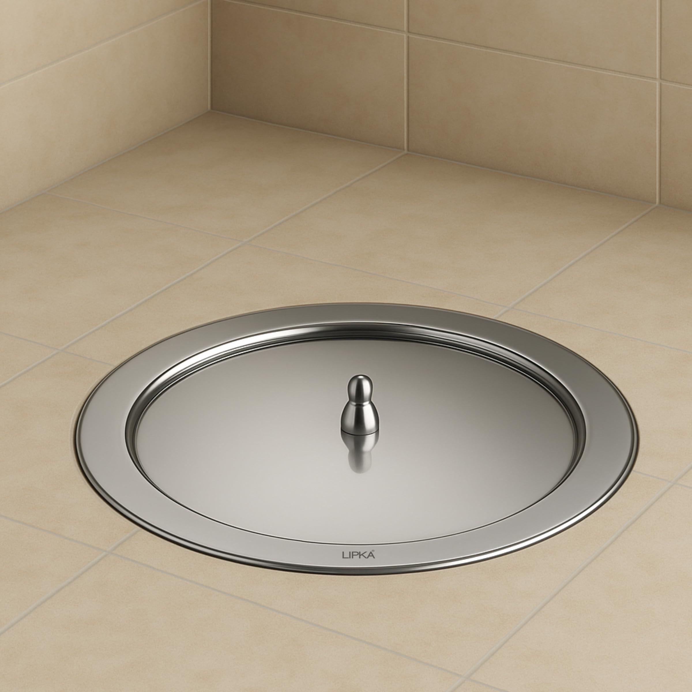 LIPKA 5 Inches Premium Stainless Steel Saturn Round Classic Jali with Lid, Floor Water Drain, Grating Trap Cover for Bathroom - Rust-Free, Gloss Finish, Corrosion-Resistant, Durable Silver