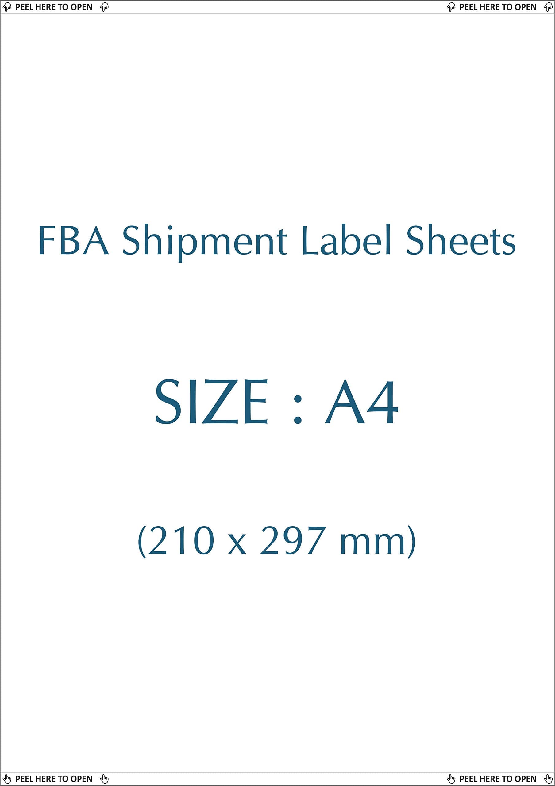 SECUREMENT® Full Sticker Label A4 Sheets for FBA Shipment- Suitalble for All Printers (200)