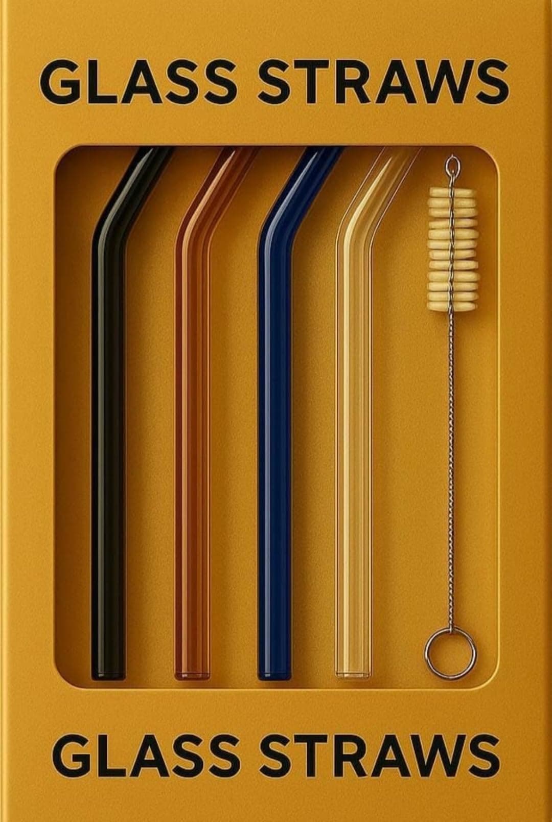 KiKiluxxa Multicolour Drinking Straws – Pack of 4 with 1 Cleaning Brush – Reusable, Eco-Friendly, Durable, Easy to Clean, Perfect for Juice, Smoothies, Cocktails, Beverages (Rainbow Straw)