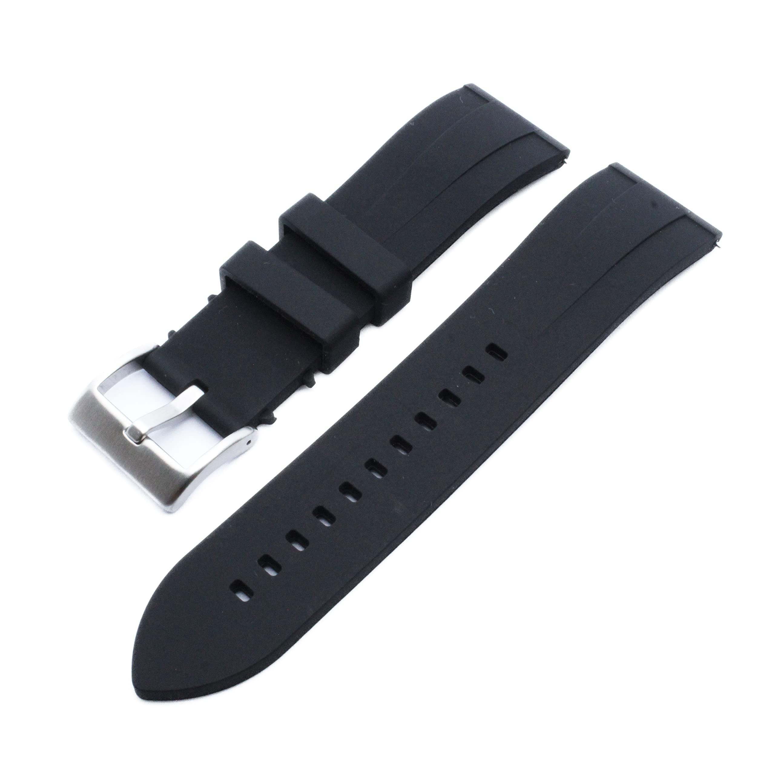 WAMD Quick Release Silicone Rubber Watch Straps/Bands (Black, 20mm)