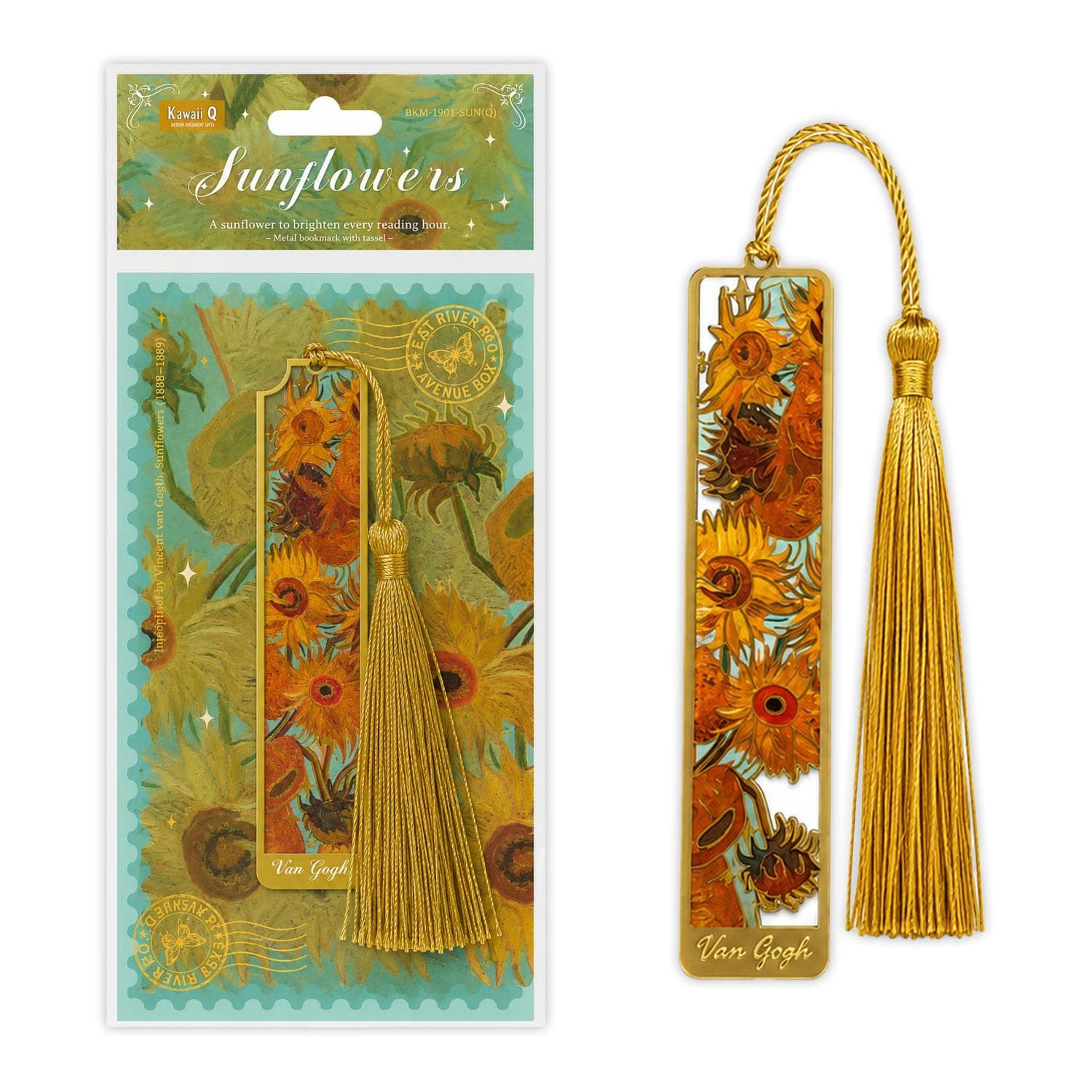 FunBlast Metal Bookmark with Tassel – Vintage Flower Theme Bookmarks Page Marker for Book Lovers, Writers, Readers, Decorative Bookmarks for Books, Page Holder, Reading Accessories (Sunflower)