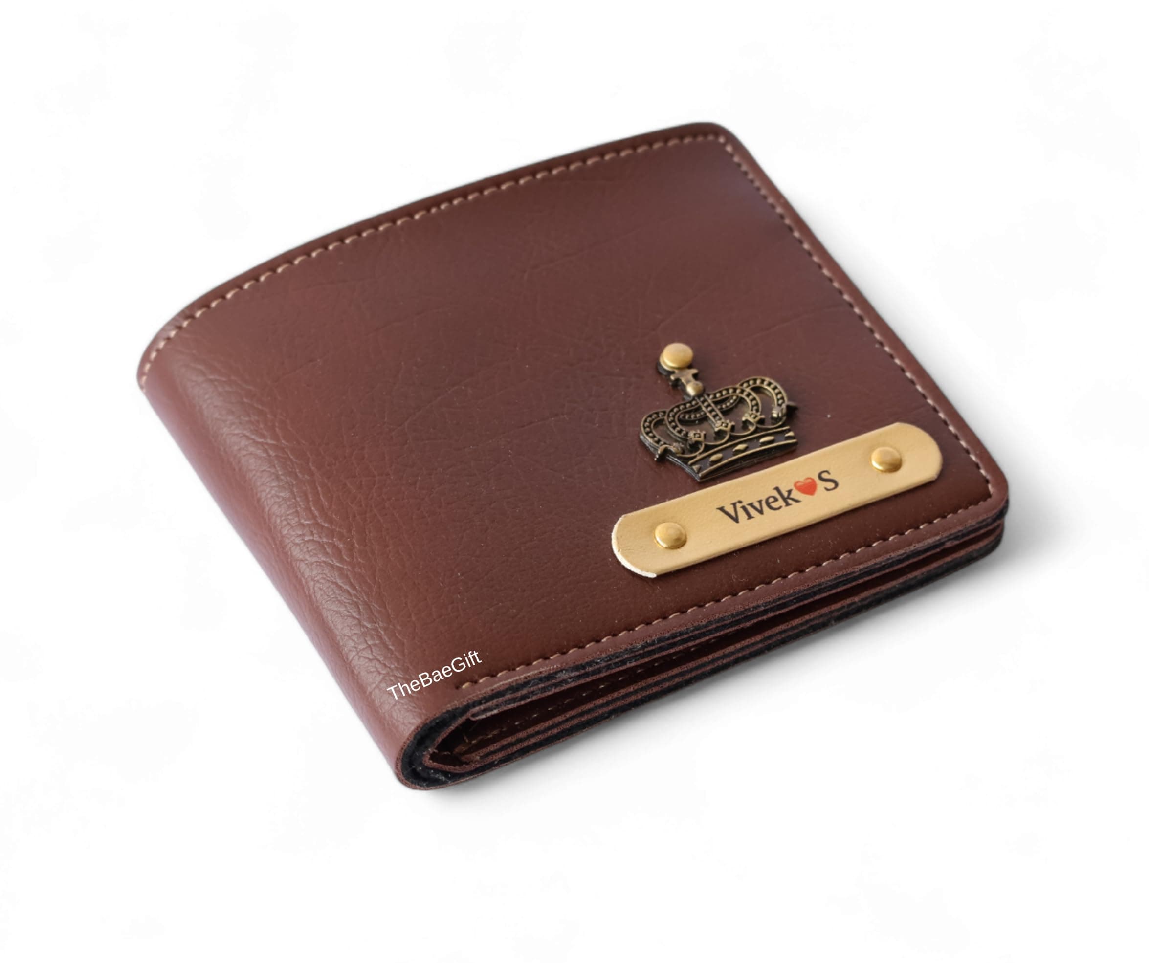 Thebaegift Personalised Name & Charm Leather Mens Wallet |Purse for Men Wallet |Gift for Man|Customized Wallets for Men| Corporate Office Gifts for Men Staff Employees Clients Colleagues Friend