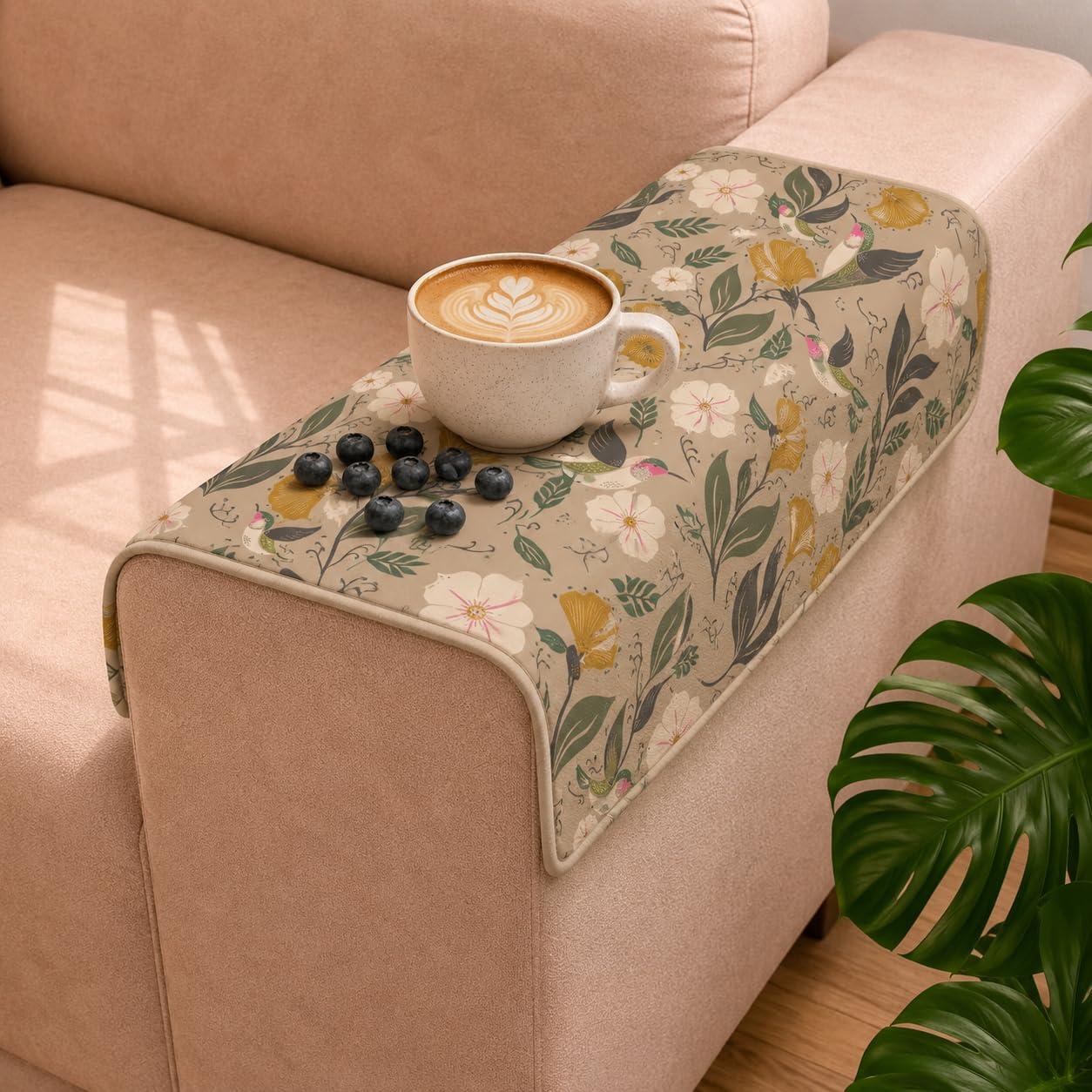 STITCHNEST 'Eden Weaves Collection Series' Sofa Armrest Cover | Elegant Woven Fabric, Washable & Durable for Modern Living (18 x 22 Inches)