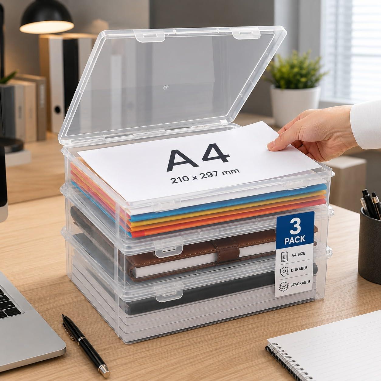TASMAX A4 size box document organiser paper holder file box file organizer for documents file cover Waterproof File Folders Certificates Document file organizer Documents Holder Multipurpose (PACK 3)