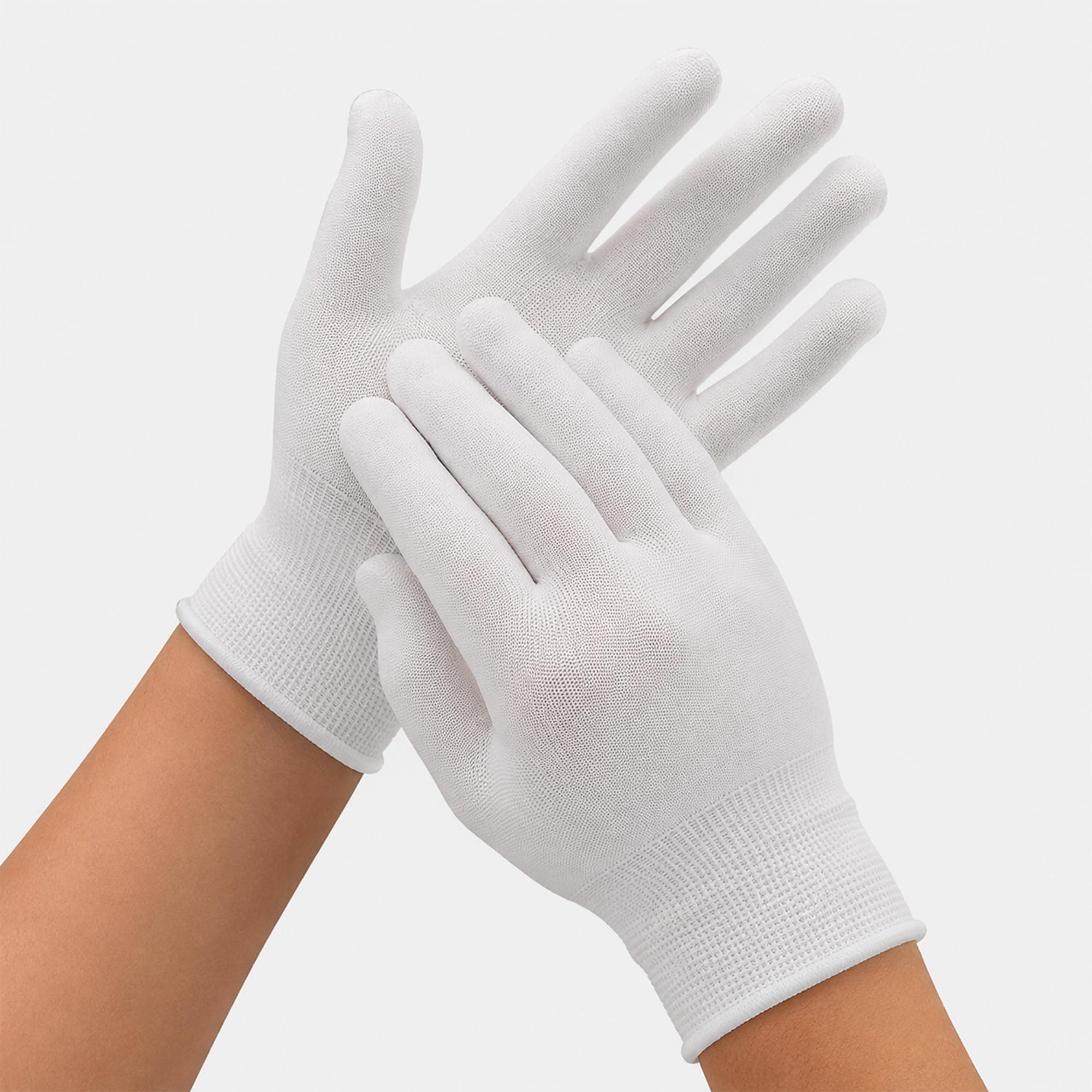 AM Safe-X Premium White Cotton Gloves for Men & Women | Lightweight Breathable Knitted Gloves | Soft Stretch Fit | Reusable Hand Protection for Driving, Gardening, Warehouse & General Use | 3 Pair