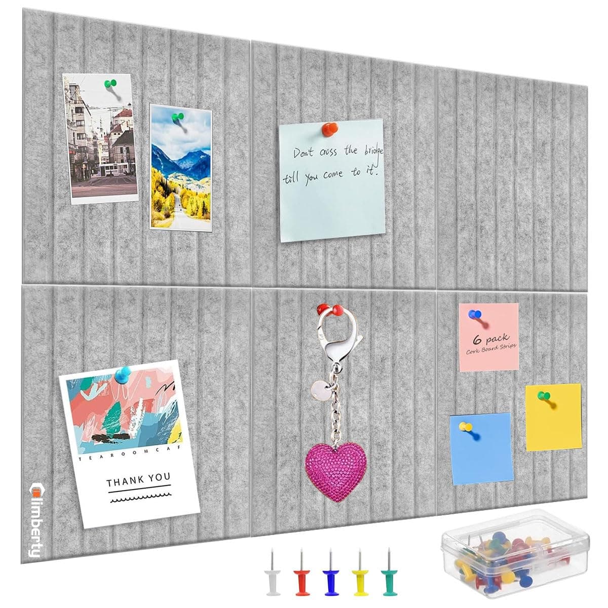 Climberty Vision Board 6Pcs 30x30cm Felt Pin Panel for Wall Use