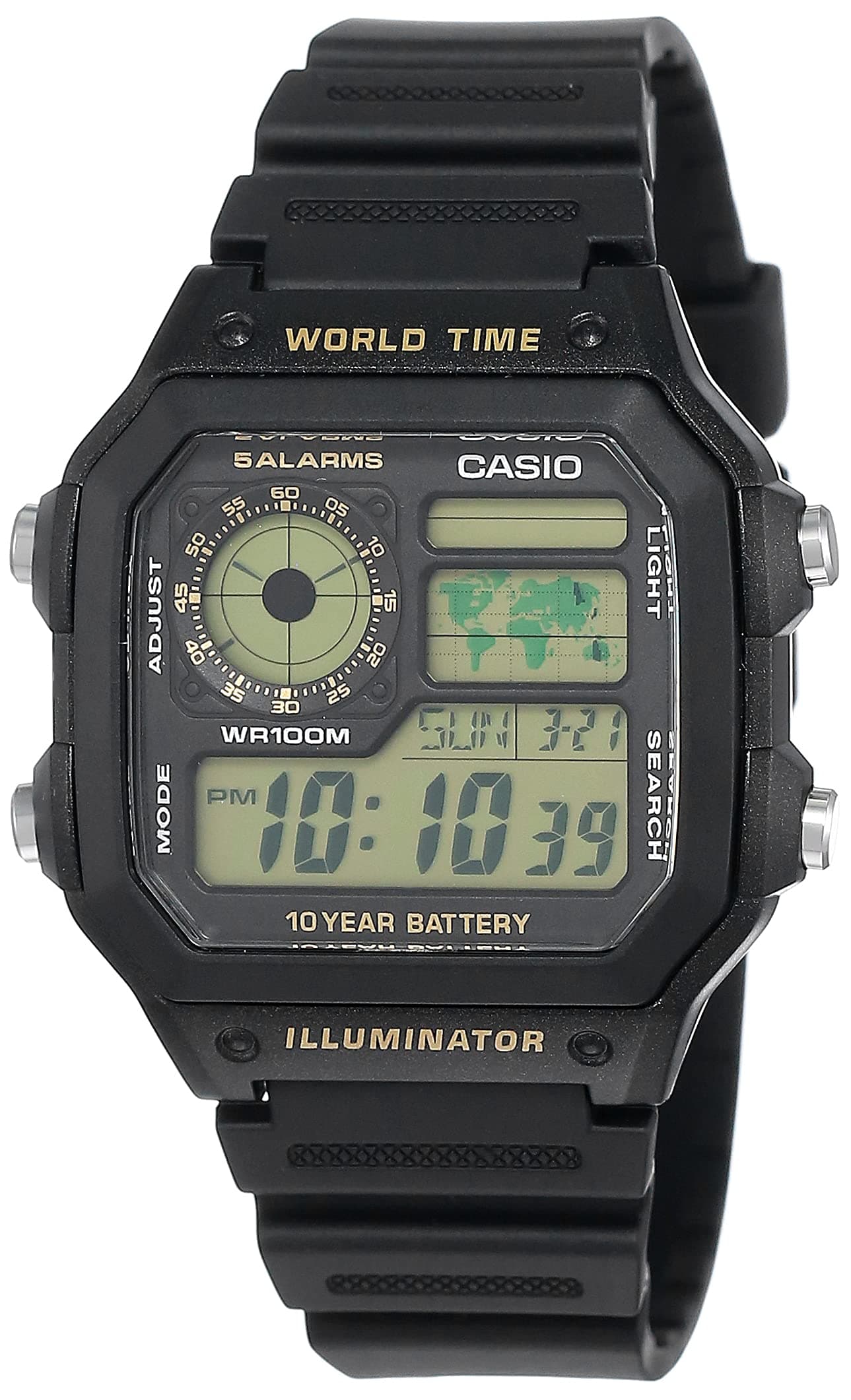 Casio Youth Series Digital Black Dial Men's Watch - AE-1200WH-1BVDF(D098)
