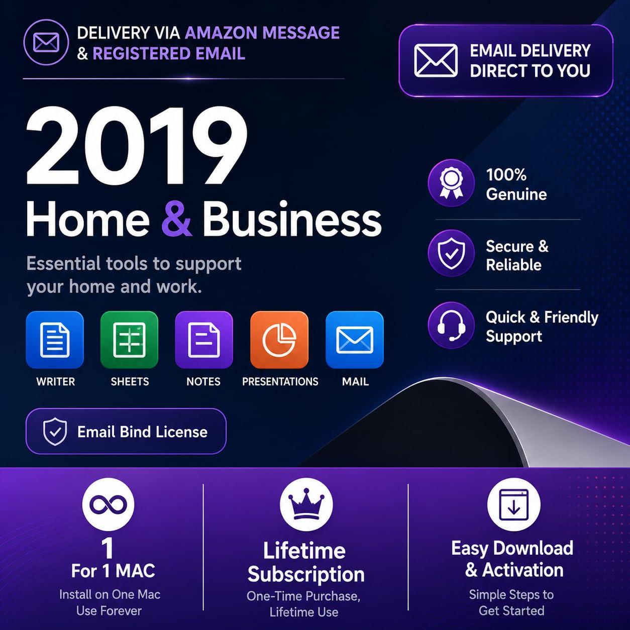 OFFICESUITE Home and Business 2019 for Mac OS Only | Email Bind | Lifetime License | 1 User | Email Delivery | Unlimited Reinstalls & Lifetime Updates |