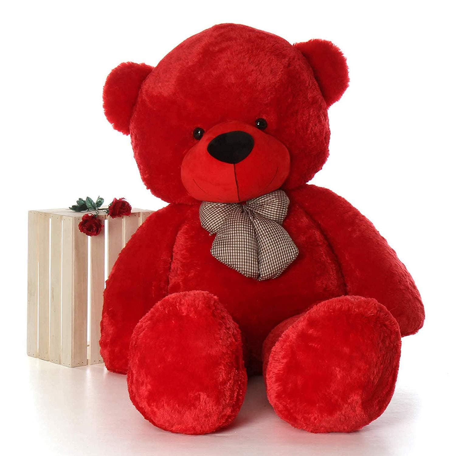 Hug 'n' Feel 4 Feet Red Teddy Bear | Giant Soft Plush Stuffed Animal Toy | Ultra Soft, Cuddly & Huggable Gift for Kids, Girls, Boys | Perfect for Birthday, Anniversary, Valentine’s Day