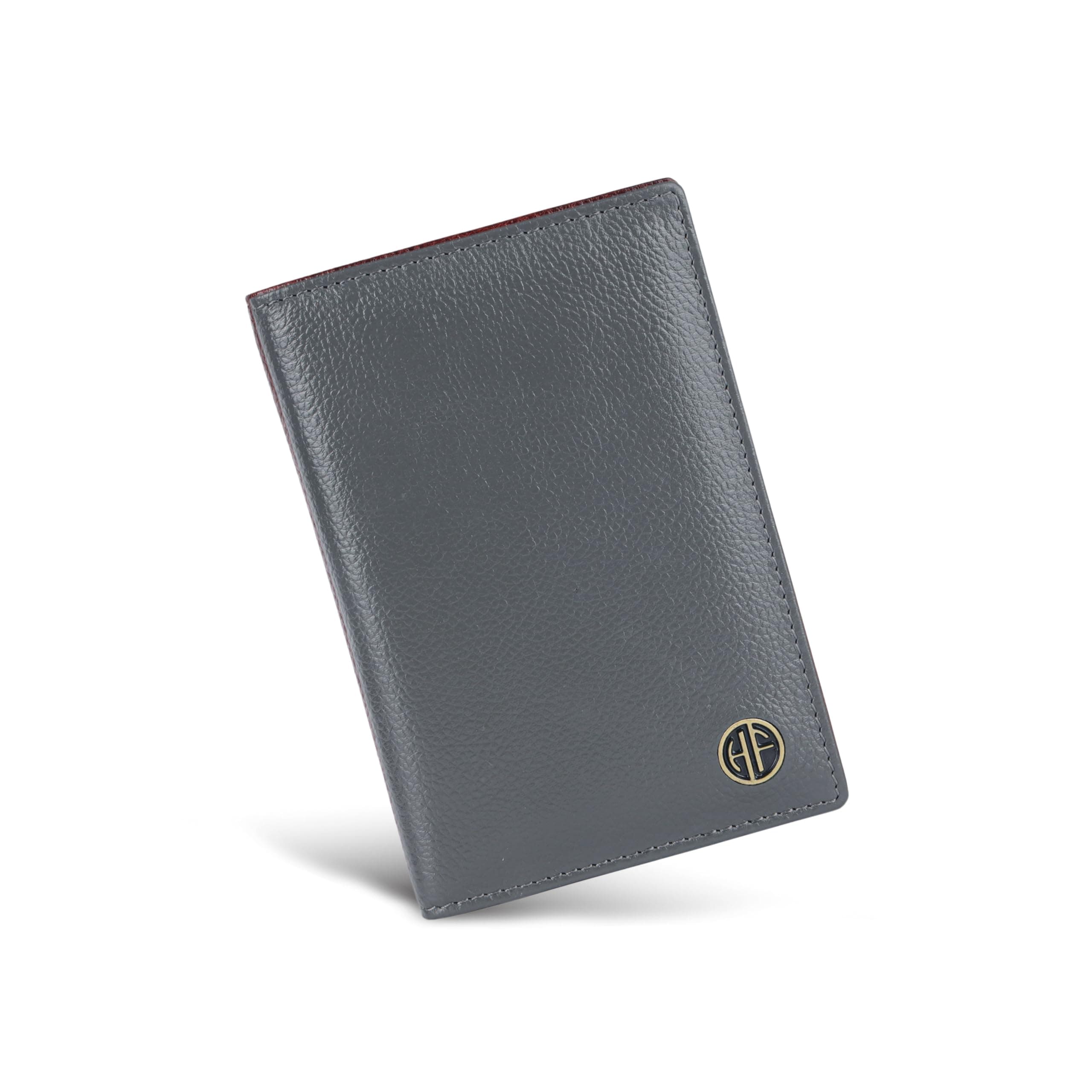 HAMMONDS FLYCATCHER Genuine Leather Passport Cover for Men, Passport Cover for Women, RFID Passport Holder for Men Travel Accessories for Men, Passport Bag for Men, 3 ATM Card Slots - Grey