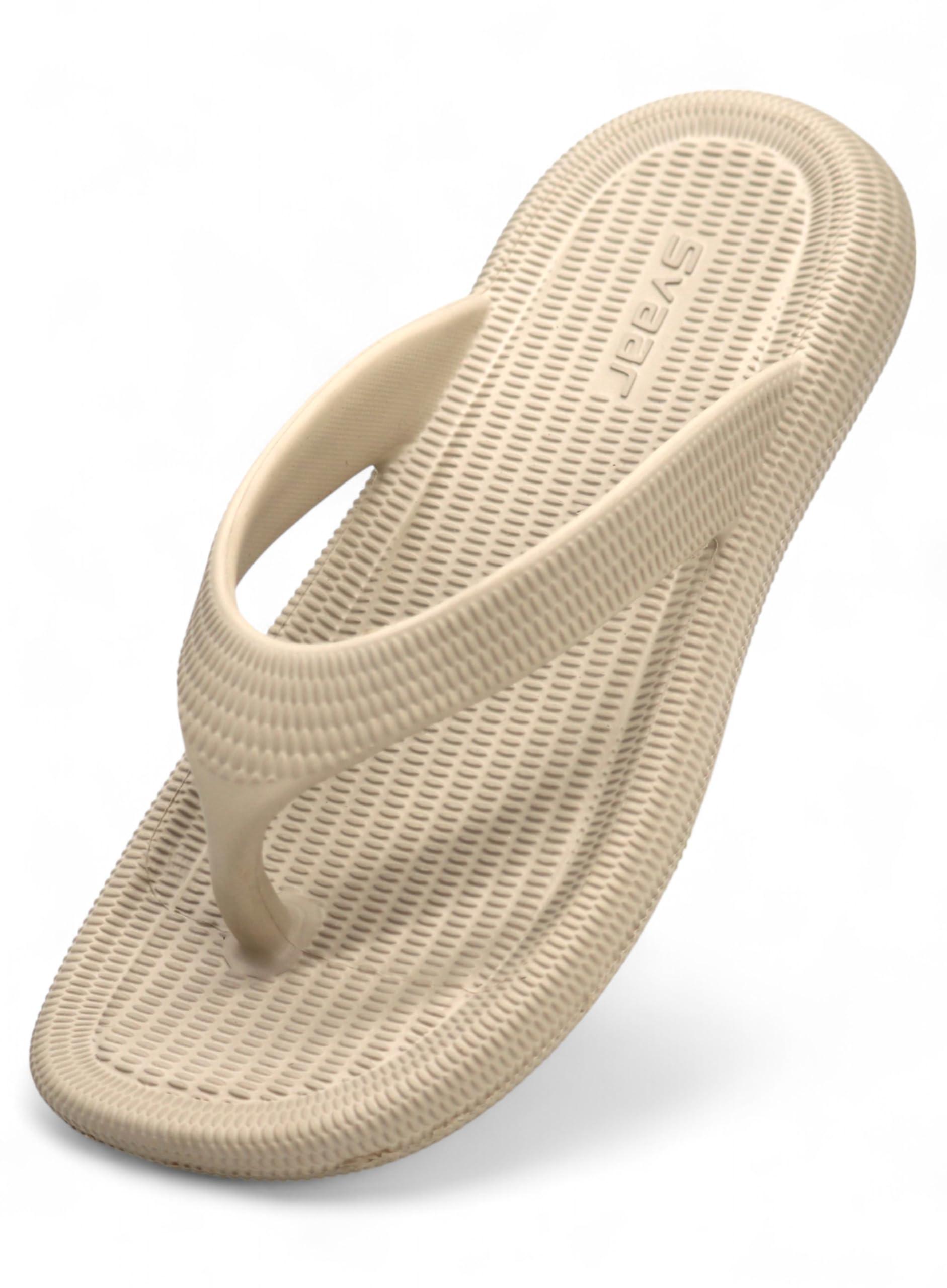 SVAAR Women's Flip-Flops Slippers | Orthopedic, Diabetic, Pregnancy | Soft Doctor Anti-Skid Slipper for Women | Comfortable & Lightweight | All Day Wear Flip-Flops Slipper Beige