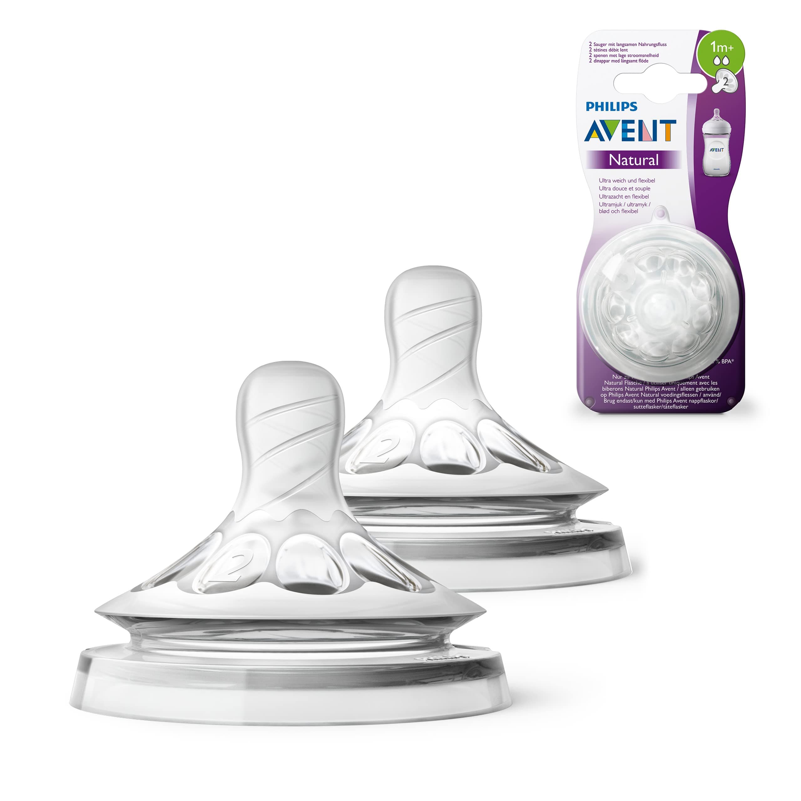 Philips Avent Natural Response 3.0 Bottle Teat- 2 x Baby Bottle Flow 3 Teats for Newborn Babies, 0+ Months, BPA Free (Model SCY963/02)