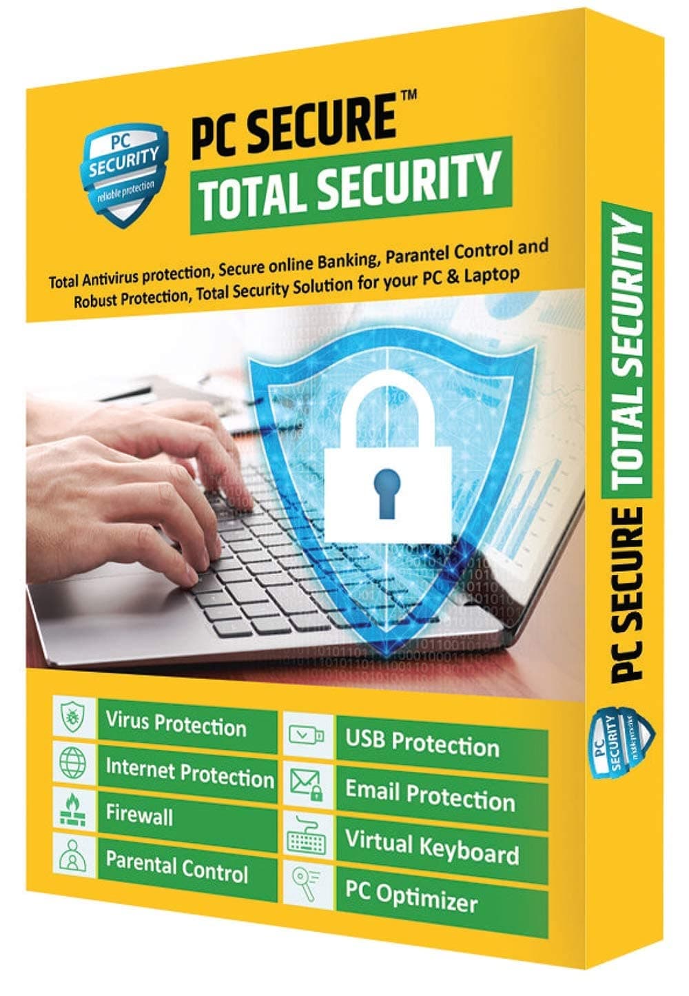 PC Secure Total Security Antivirus 2 User PAck - For Laptop PC|Latest Version With Ransomware Protection(Email Delivery In 2Hours-No Cd) Total Security Antivirus One User In Laptop Anti Virus Protection PC 1 Years