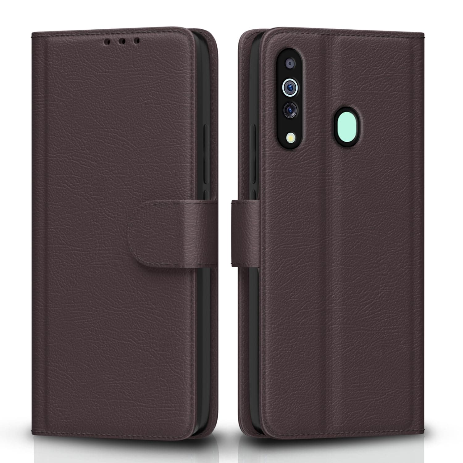 Pikkme Samsung Galaxy M40 Flip Case Leather Finish | Inside TPU with Card Pockets | Wallet Stand and Shock Proof | Magnetic Closing | Complete Protection Flip Cover for Samsung Galaxy M40 (Coffee)