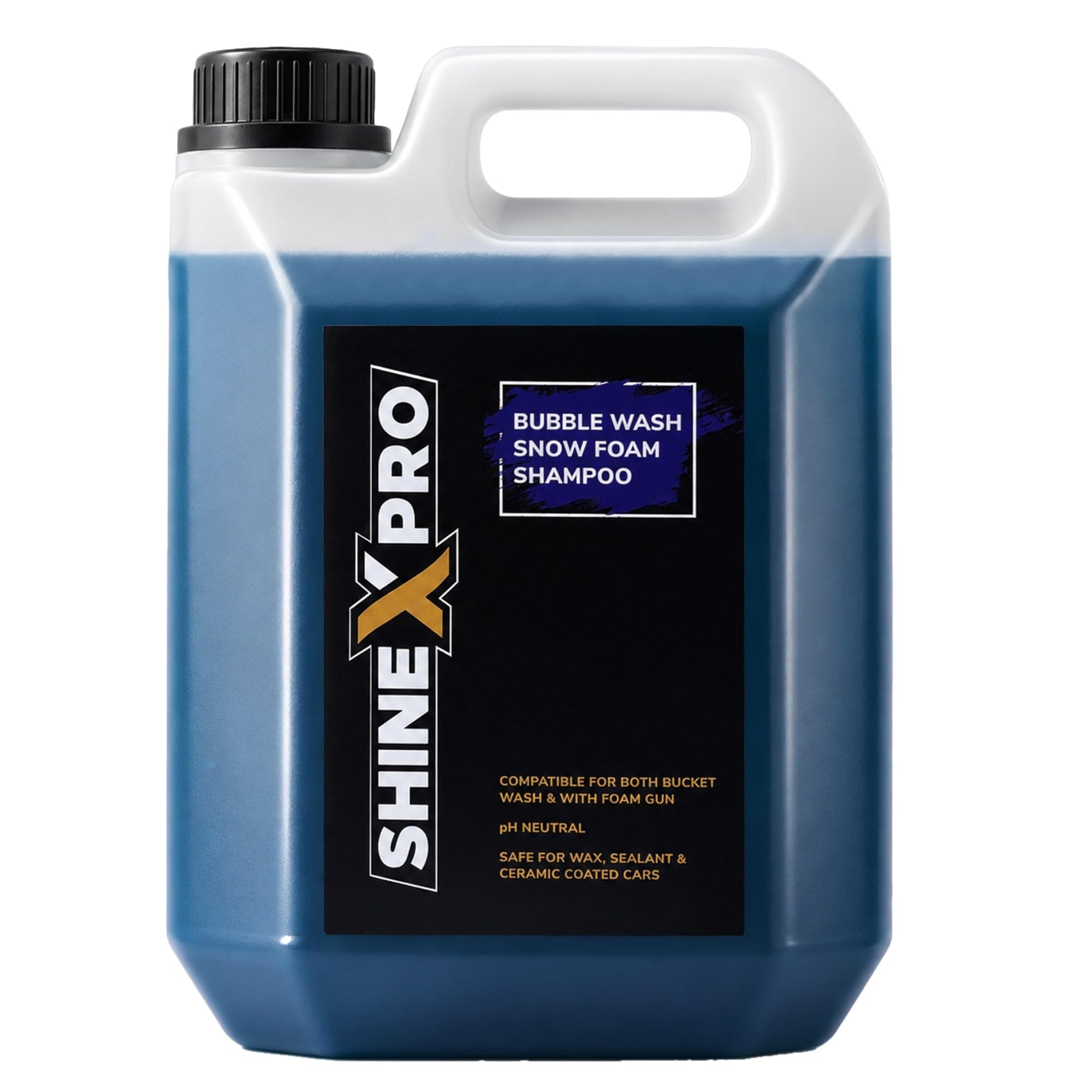 ShineXPro 2.7 Ltr Foam Car Wash Shampoo Concentrate - pH Neutral, Thick Suds With Shine Enhancing Formula - Bubblewash Snow Car Shampoo That Works With Both Bucket Wash And Foam Cannon