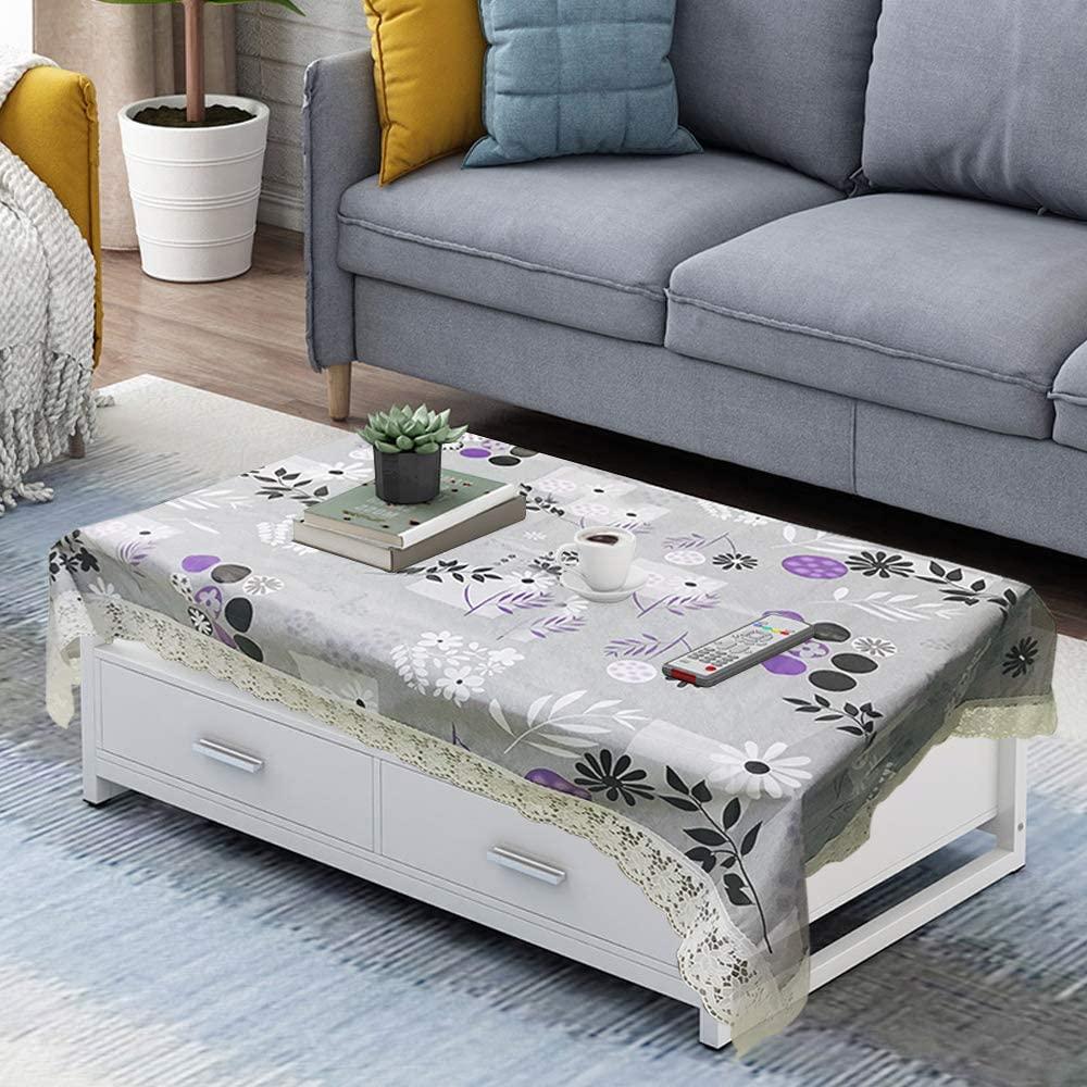Homerz Premium Center Table Cover Waterproof and Dustproof (Smooth Grey, 40x60 inch- Center Table)