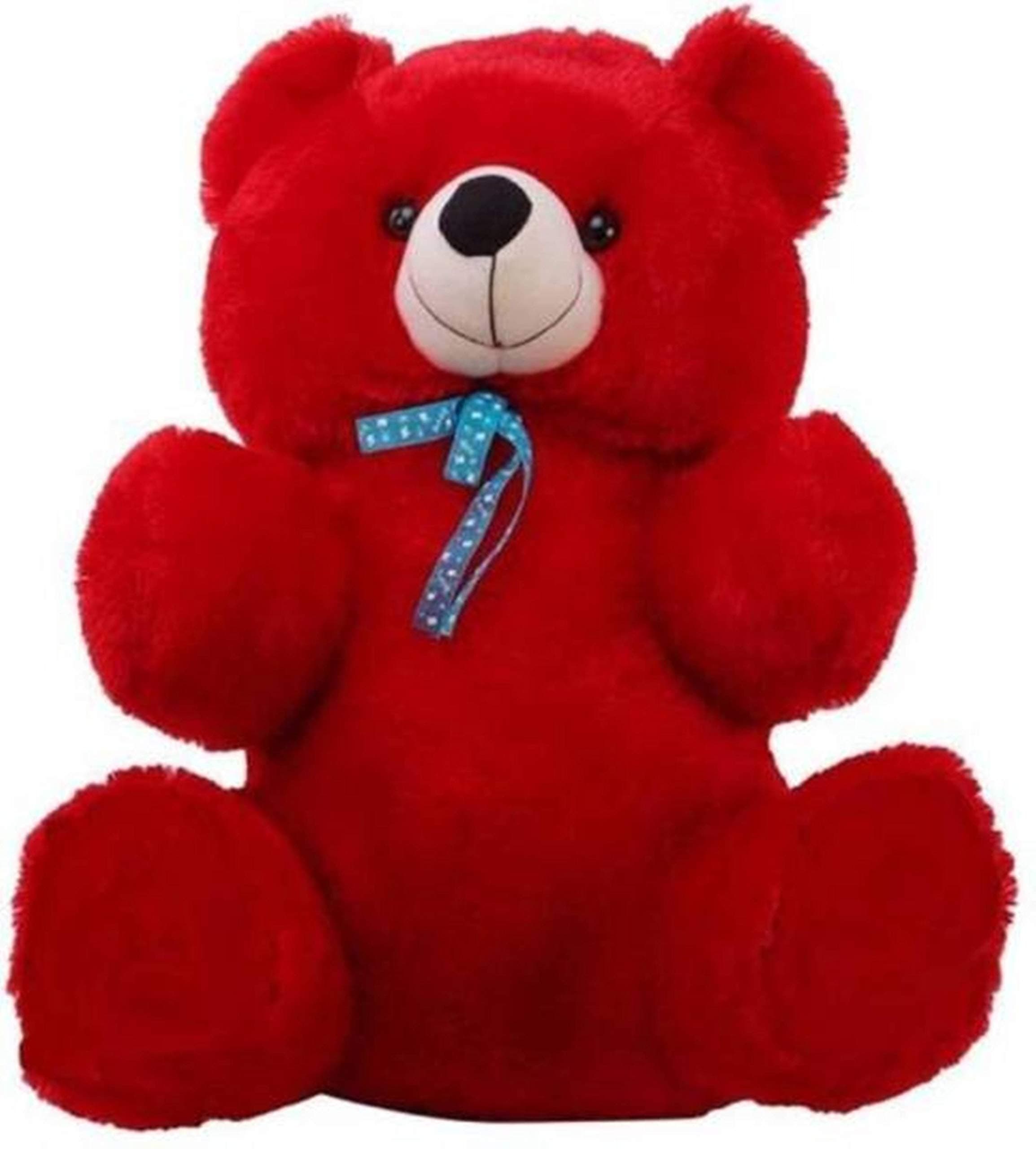 HUG 'n' FEEL SOFT TOYS Long Soft Lovable hugable Cute Giant Life Size Teddy Bear. (2feet, Red)