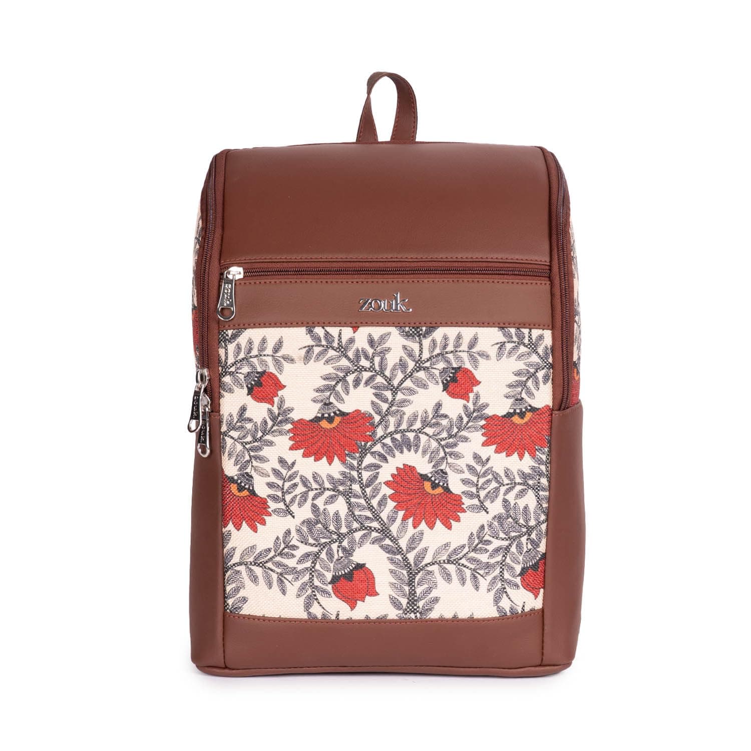ZOUK Amalia Unisex Vegan Leather Laptop Backpack (Large) | Stylish Office & Travel Backpack for Men & Women | Fits 15-inch Laptop | Nawabi Couture