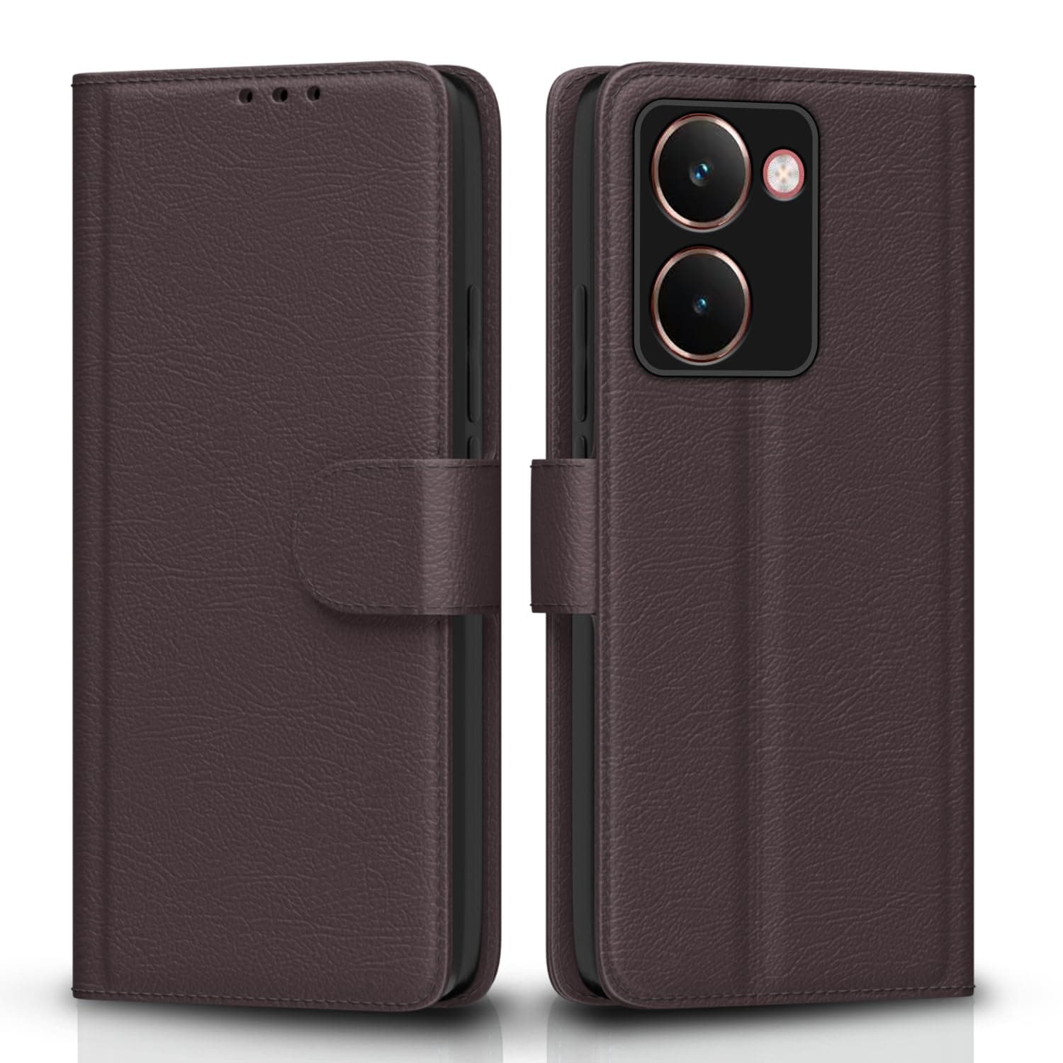Pikkme Flip Cover for Realme P3 Ultra 5G | Leather Finish | Shockproof with Card Pockets & Wallet Stand | Ultimate Protection Case(Coffee)