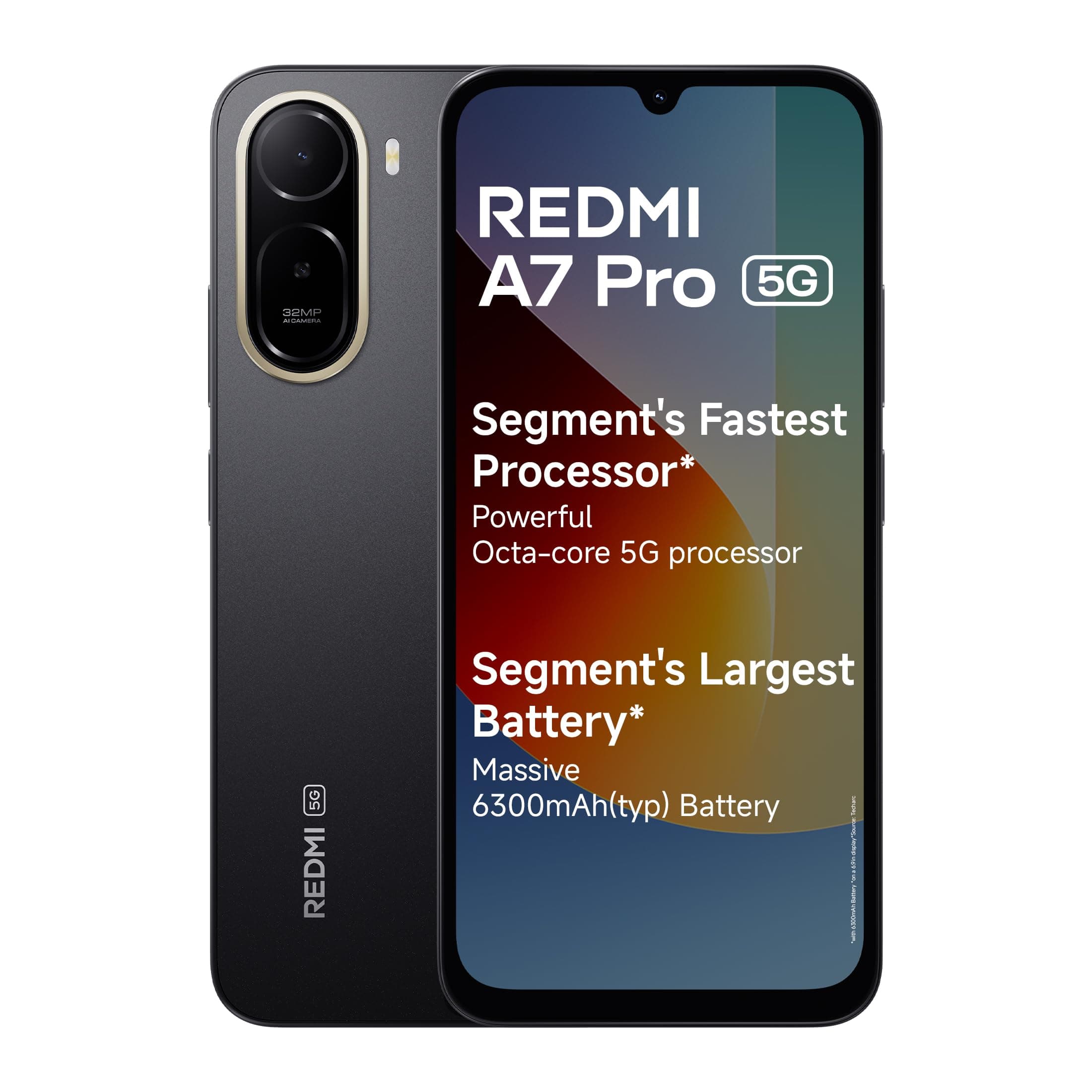 REDMI A7 Pro 5G (Black, 4GB RAM, 64GB Storage) | Segment's Fastest Processor | Segment's Largest Battery | Segment's Largest & Smoothest 6.9in 120Hz Display