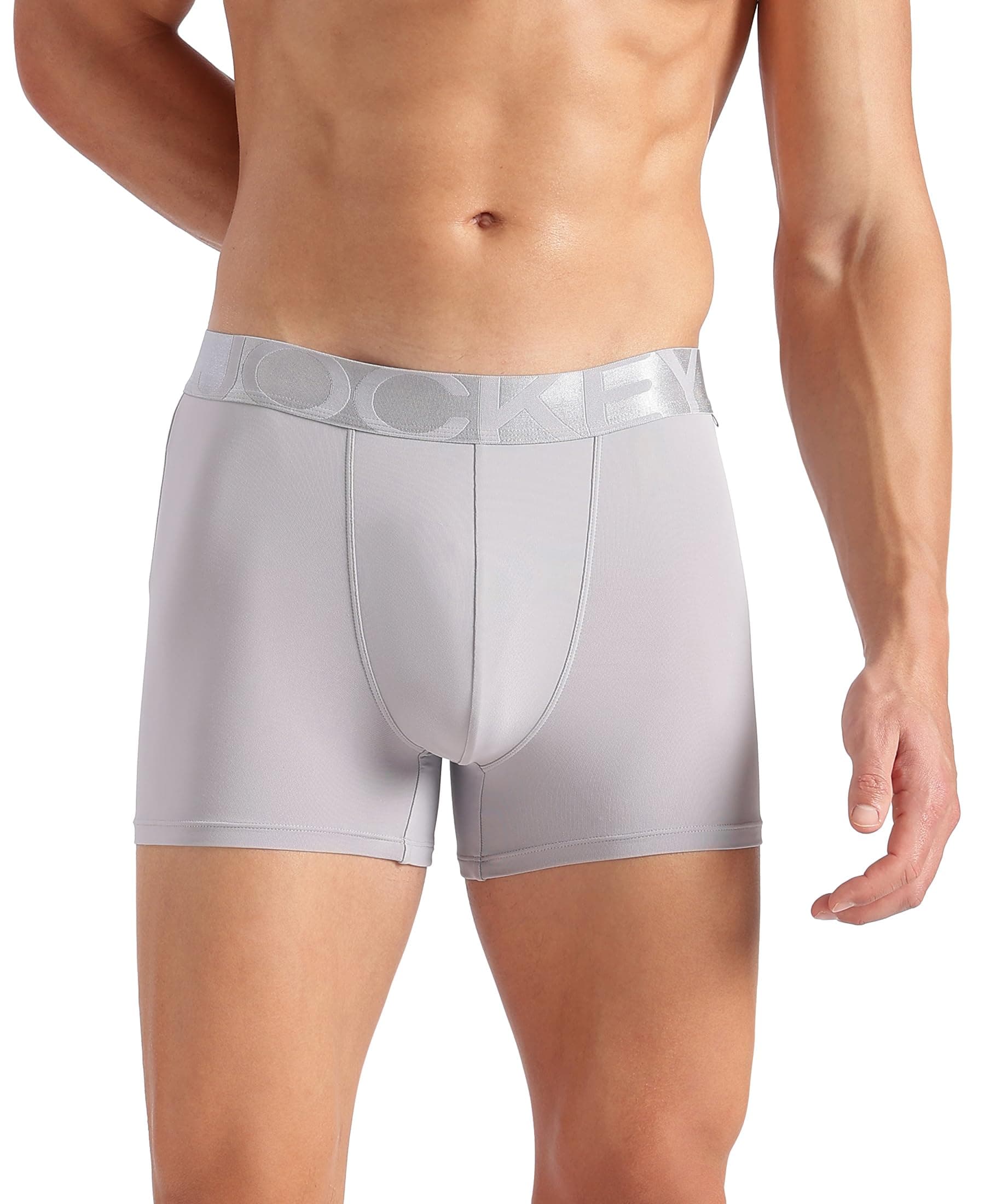 Jockey IC28 Men Tactel Microfiber Elastane Stretch Solid Trunk with Moisture Move Properties_Lilac Grey_L