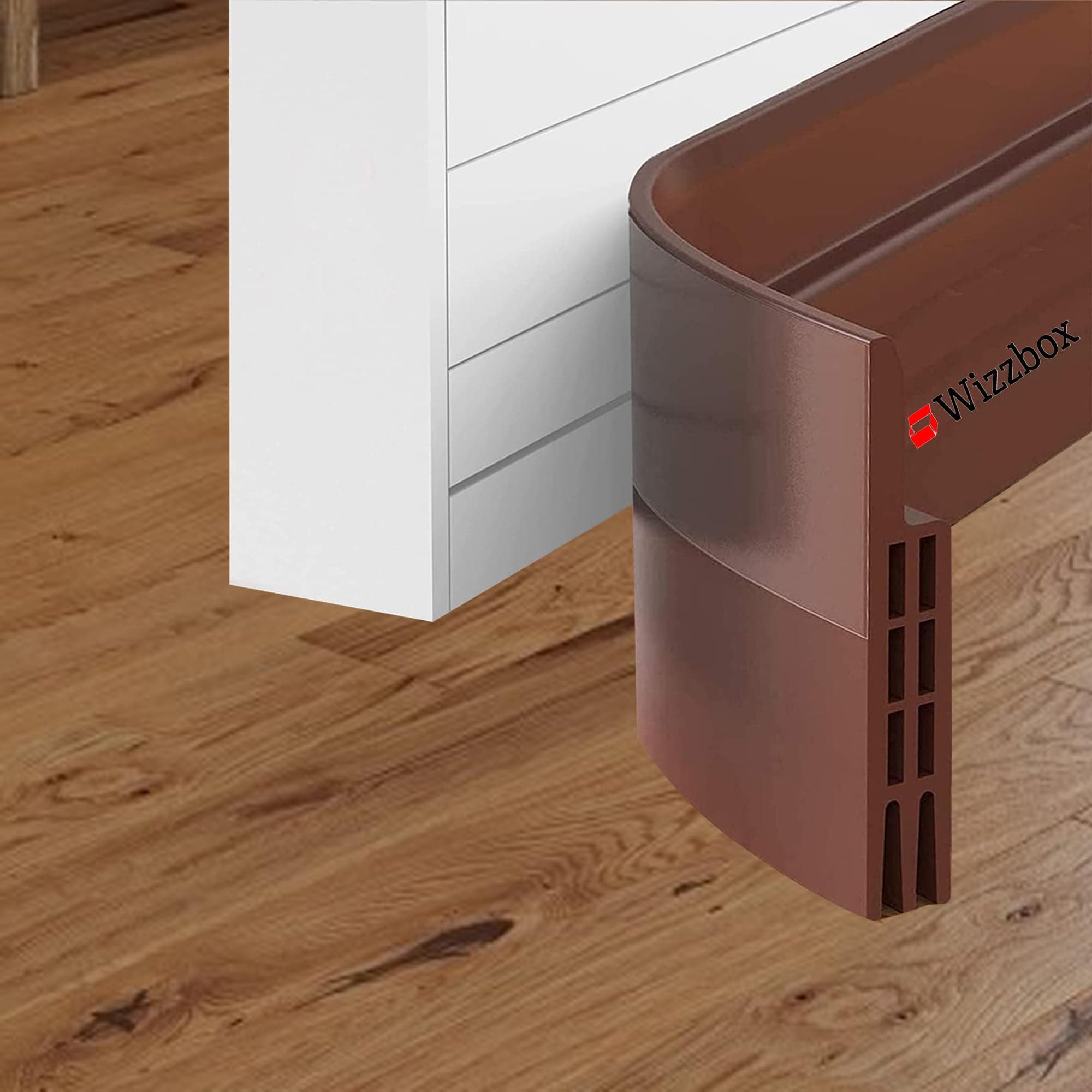 WIZZBOX Silicon Door Bottom Sealing Strip | Self Adhesive Door Sealing Strip for Home | Cockroach, Insect, Bugs, Air & Dust Stopper| 39 INCH, Brown