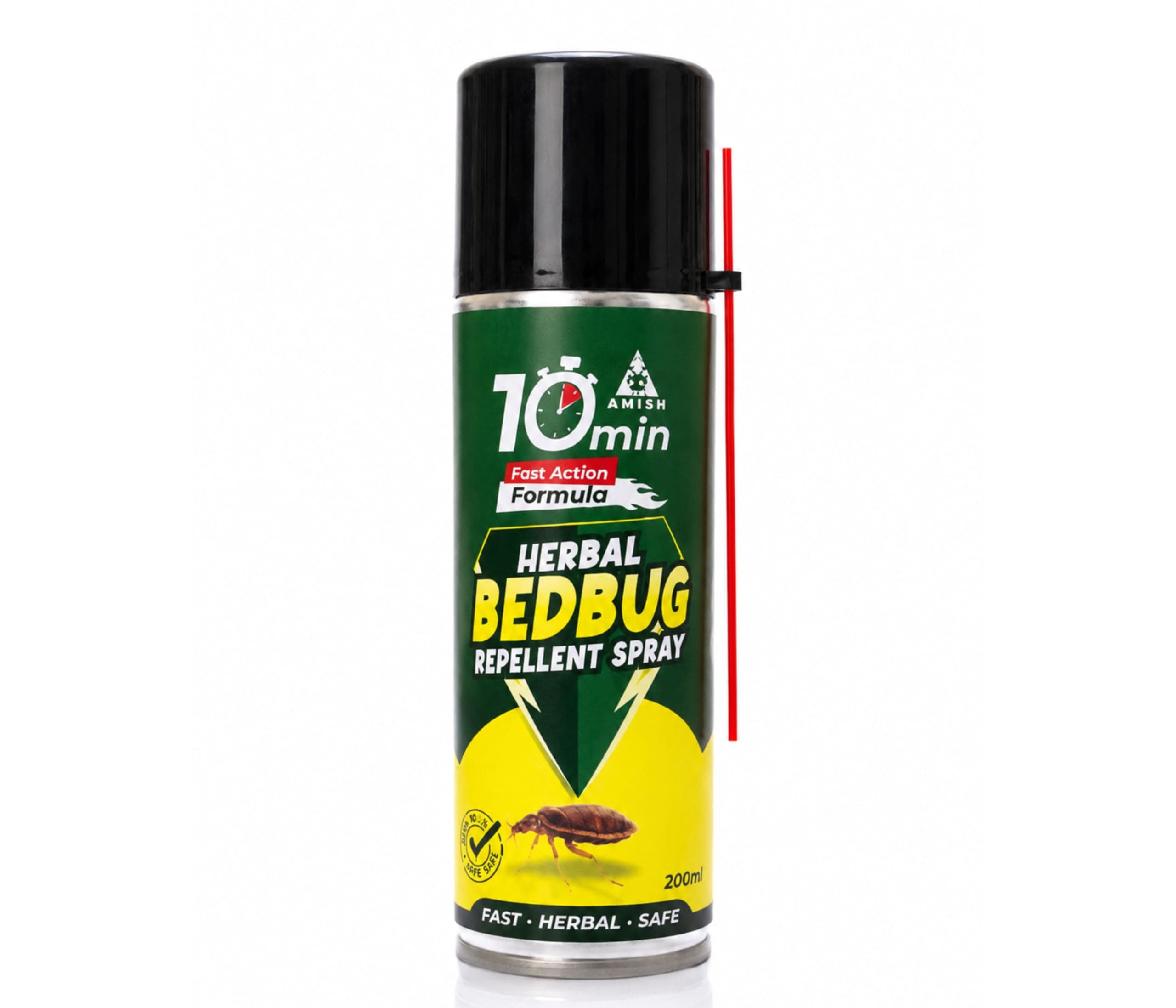 Amish Herbal Bed Bug Spray 200 ml | Powerful Bed Bug Repellent Spray for Beds, Mattresses & Furniture | Organic Khatmal Repellent for Home | Odorless Herbal Pest Control