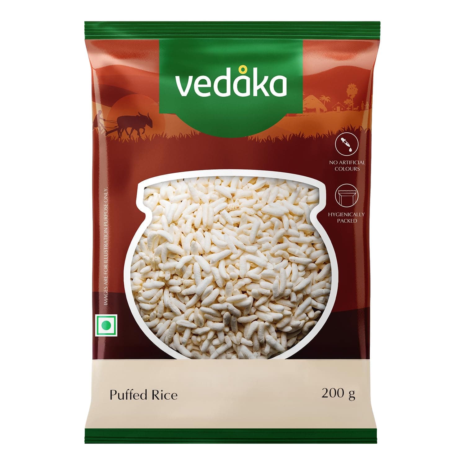Amazon Brand - Vedaka Puffed Rice | 200 g | Easy to Digest | Free From Artificial Additives