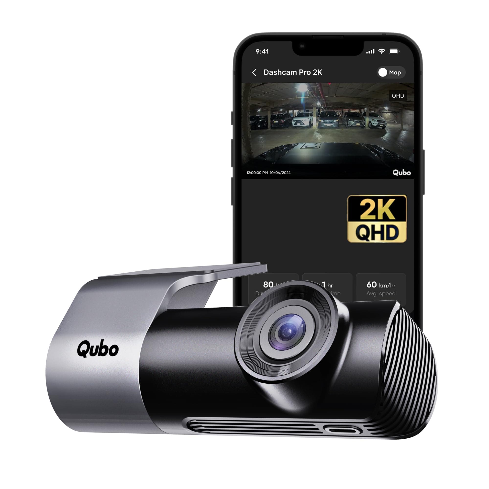 Qubo Car DashCam Pro 2K QHD by Hero Group | Made in India | USB Input | Wide Angle View | G-Sensor | Wi-Fi | Emergency Recording | Supports Up to 1 TB SD Card