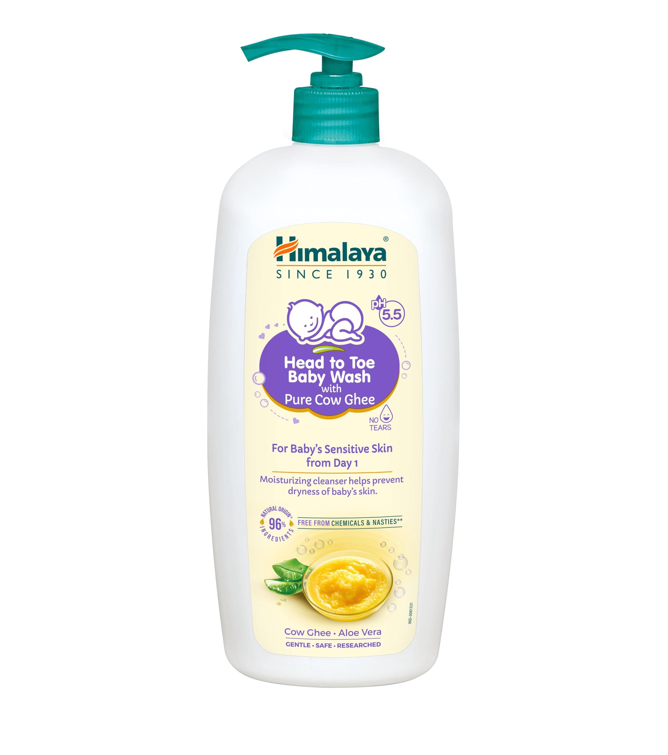 Himalaya Baby Head to Toe Wash with Pure Cow Ghee 700ml|For Sensitive Skin