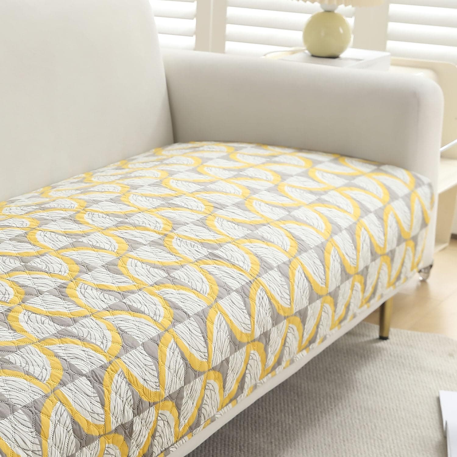 HOKIPO VivaCasa Sofa Cover Mat 3 Seater 170 cm, Windmill Yellow