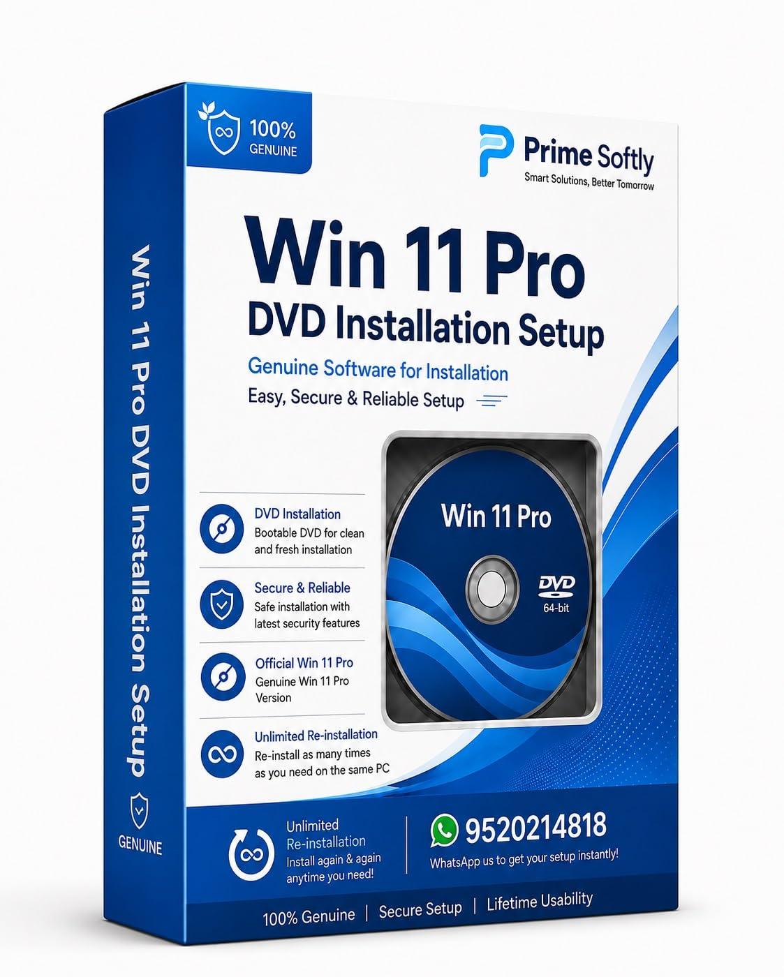 Win 11 Pro Professional Bootable DVD | Installation Setup Disc for Desktop Laptop | Recovery Repair and Fresh Installation