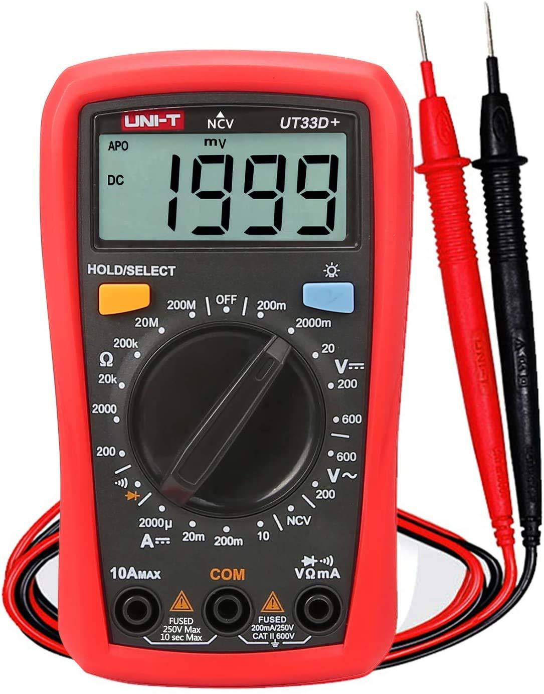 UNI-T UT33D+ Reliable Digital Multimeter, Palm-sized, with non-contact voltage detection, for the field engineers